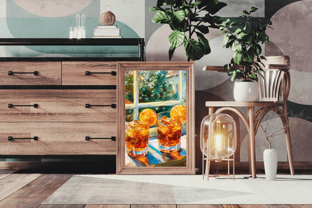 Two Glasses of Iced Tea Window View Wall Art - beink online art store