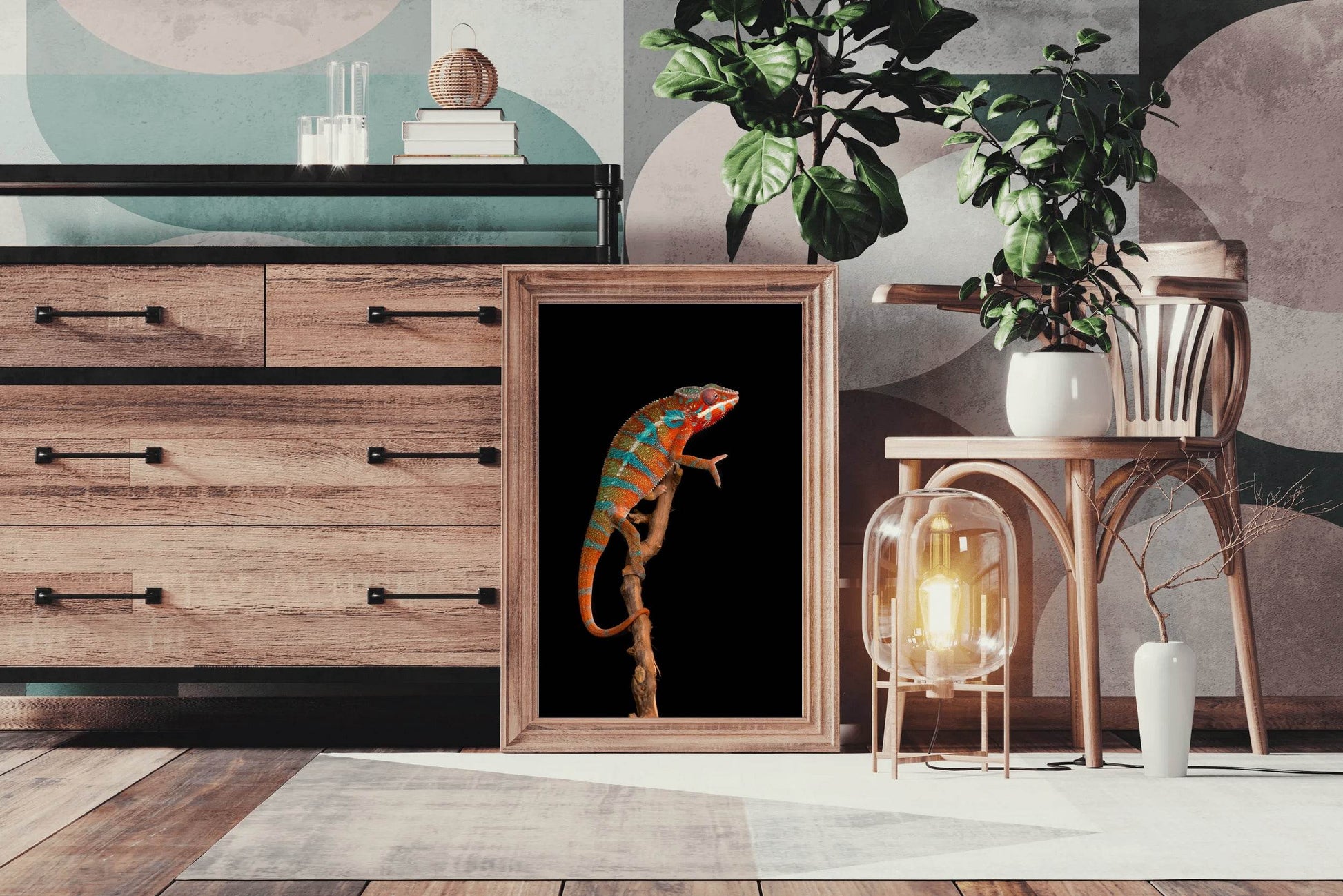 Panther Chameleon Animal Wall Art - beink online art store