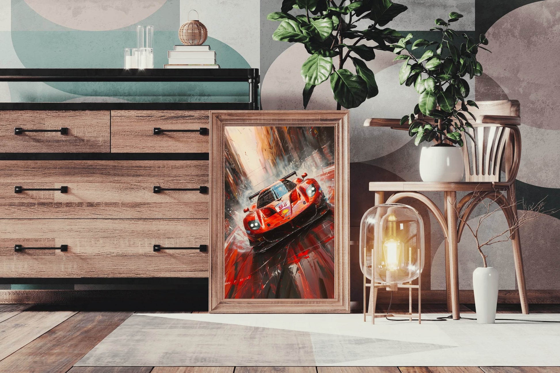 Ferrari 488 Full Red Wall Art - beink online art store