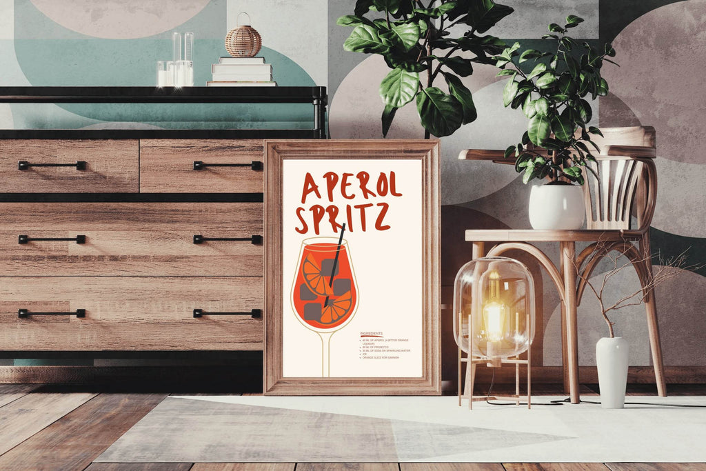 Orange Cocktail Wall Art - beink online art store