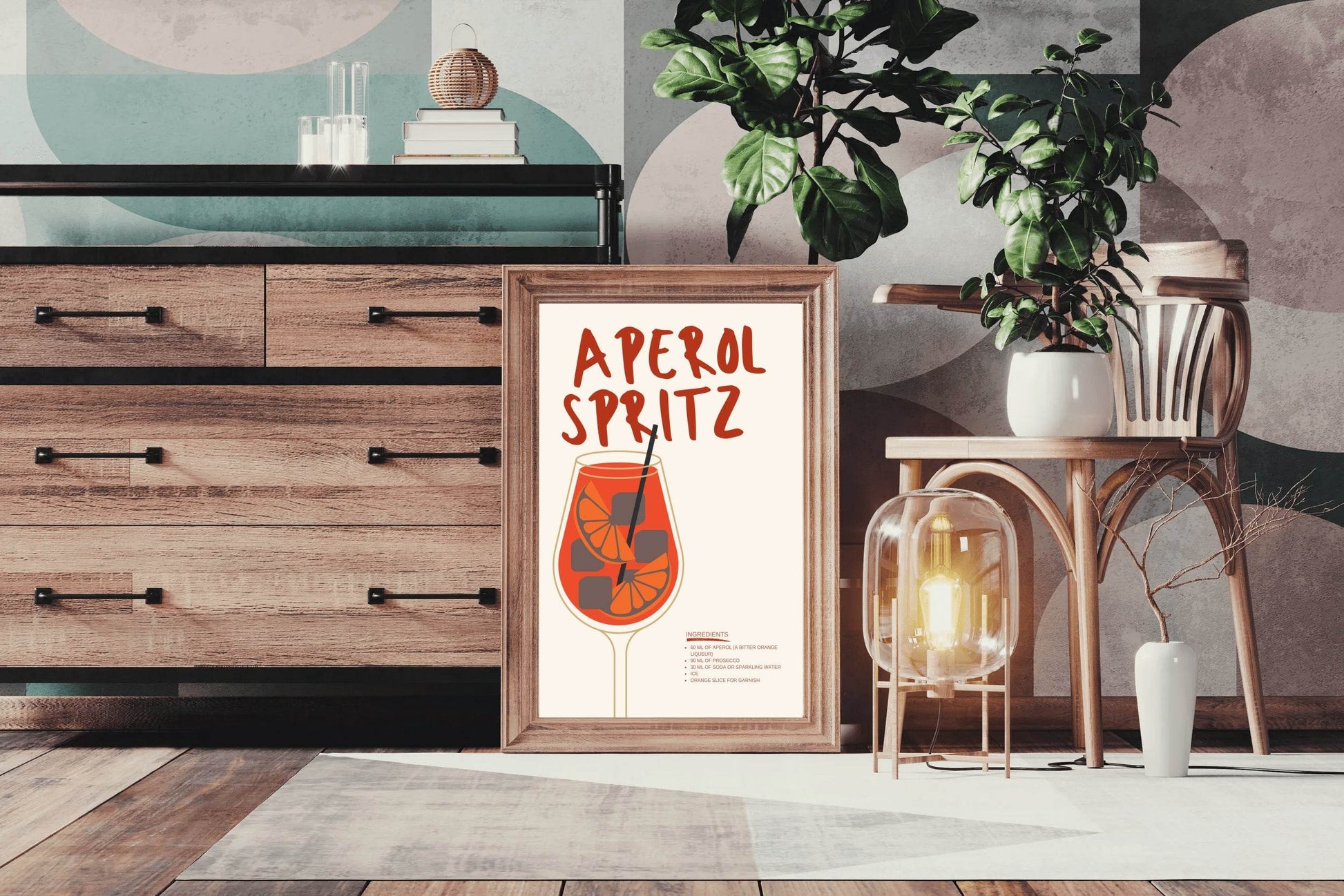 Orange Cocktail Wall Art - beink online art store