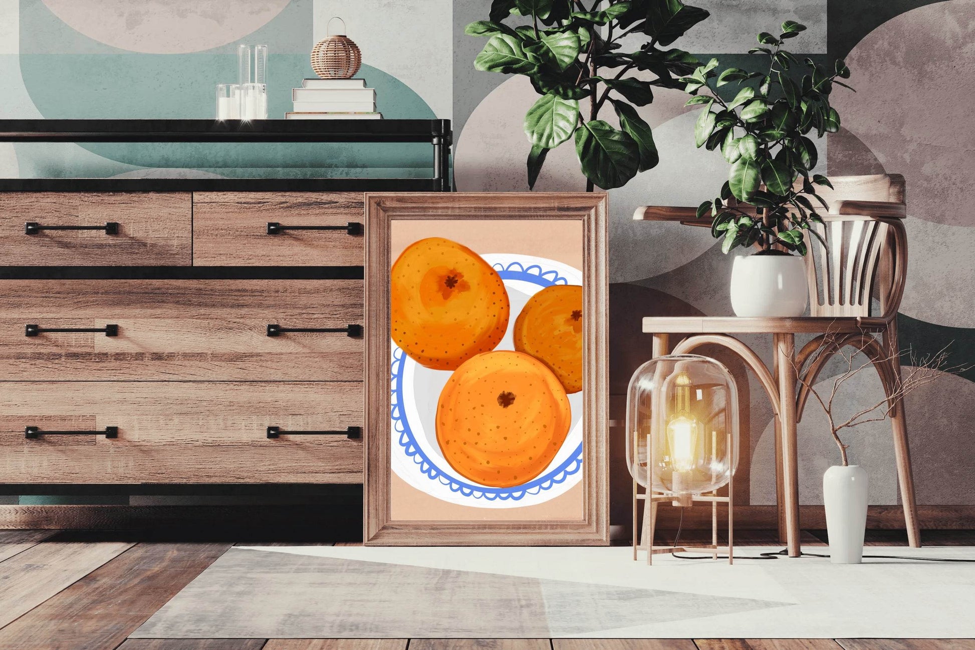 Orange Fruit on A Plate Wall Art - beink online art store