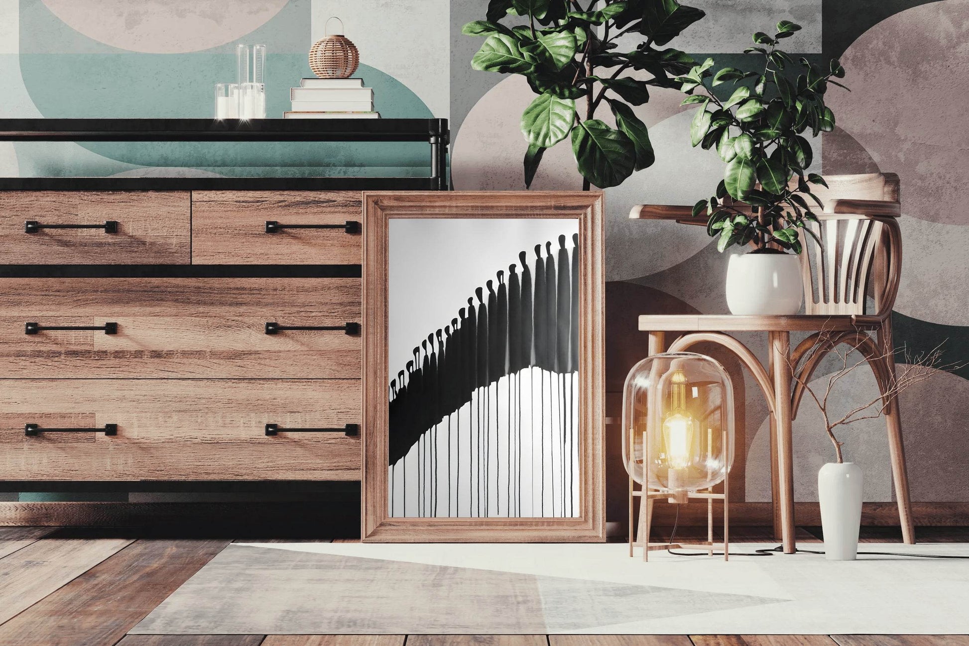 Black and White Figures Modern Wall Art - beink online art store