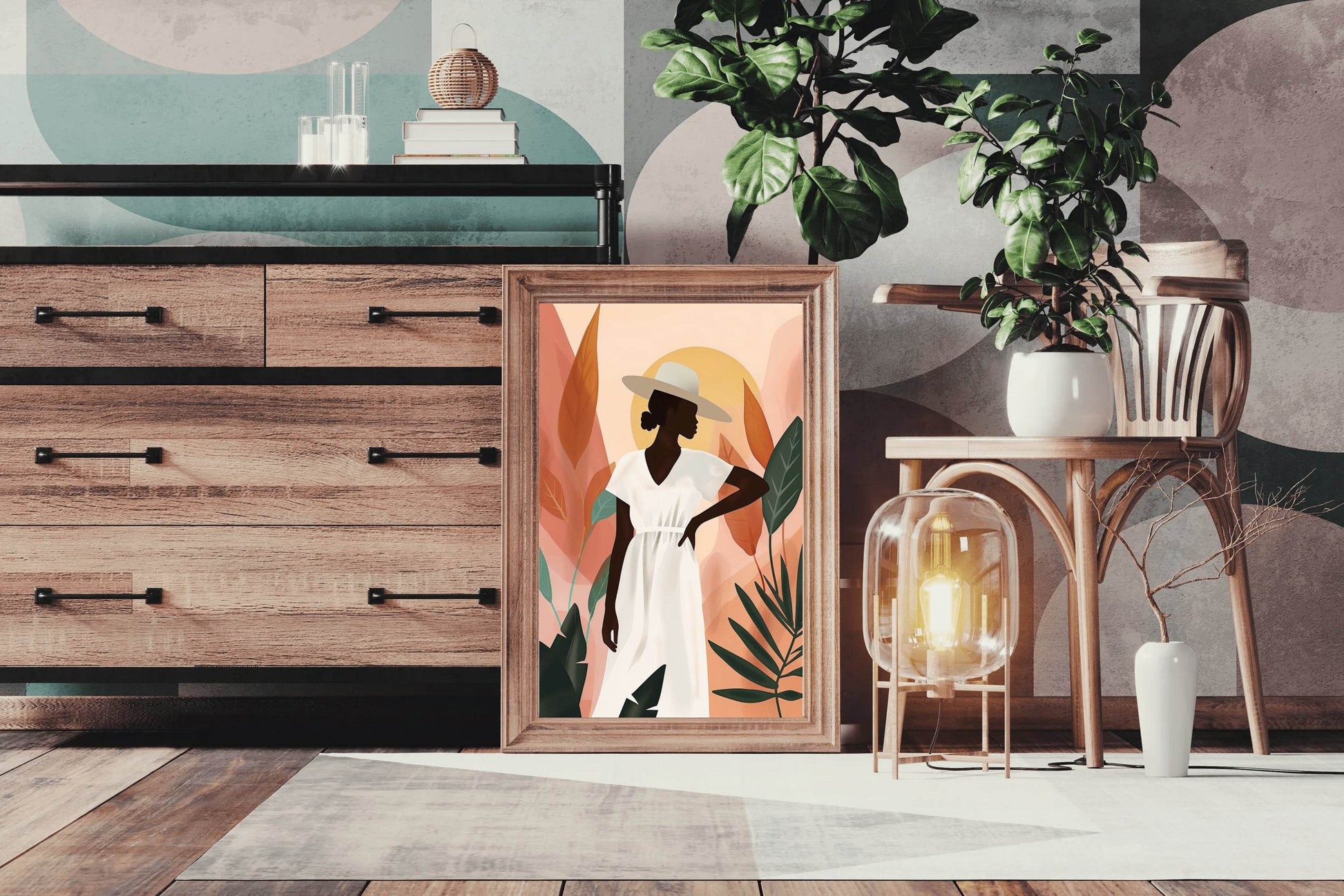Flowers And Woman Wall Art - beink online art store