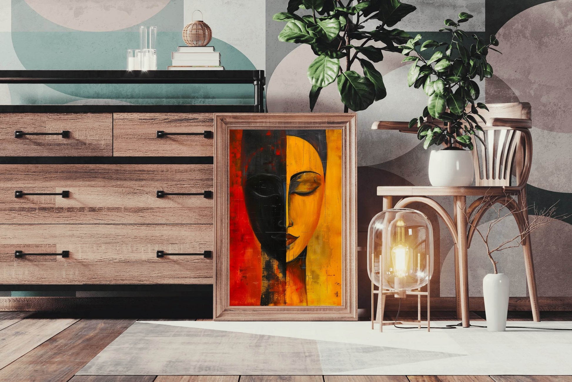 Two Faced Woman Canvas Wall Art - beink online art store