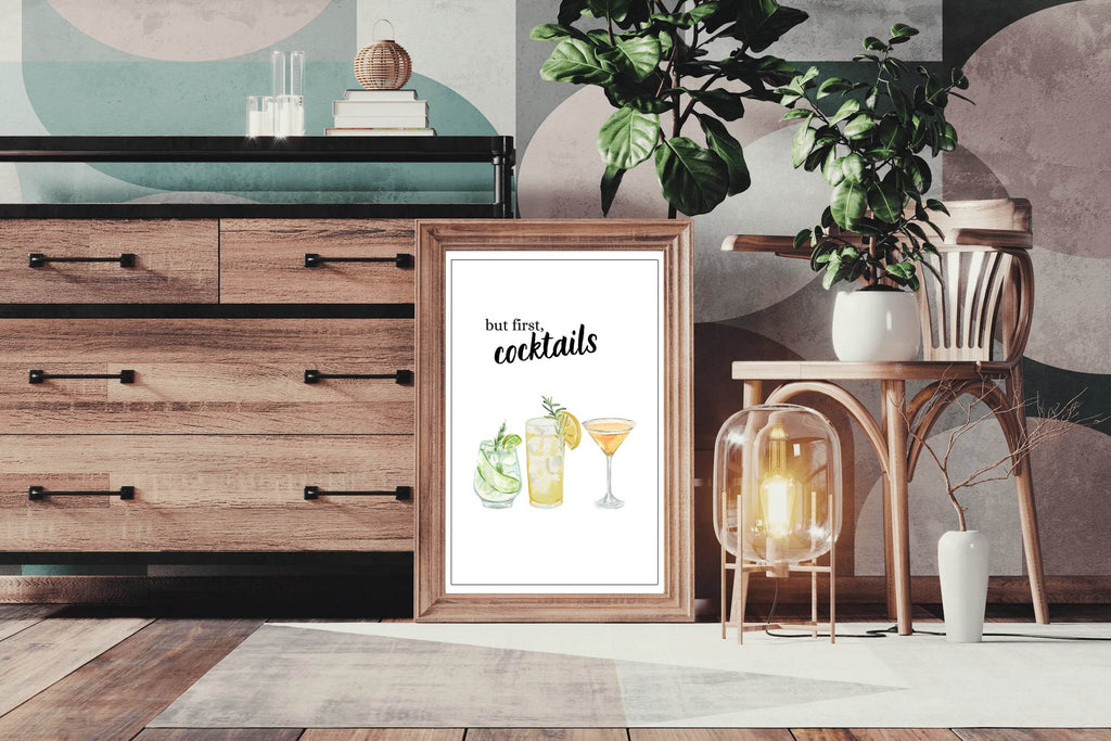 But First Cocktails Wall Art - beink online art store