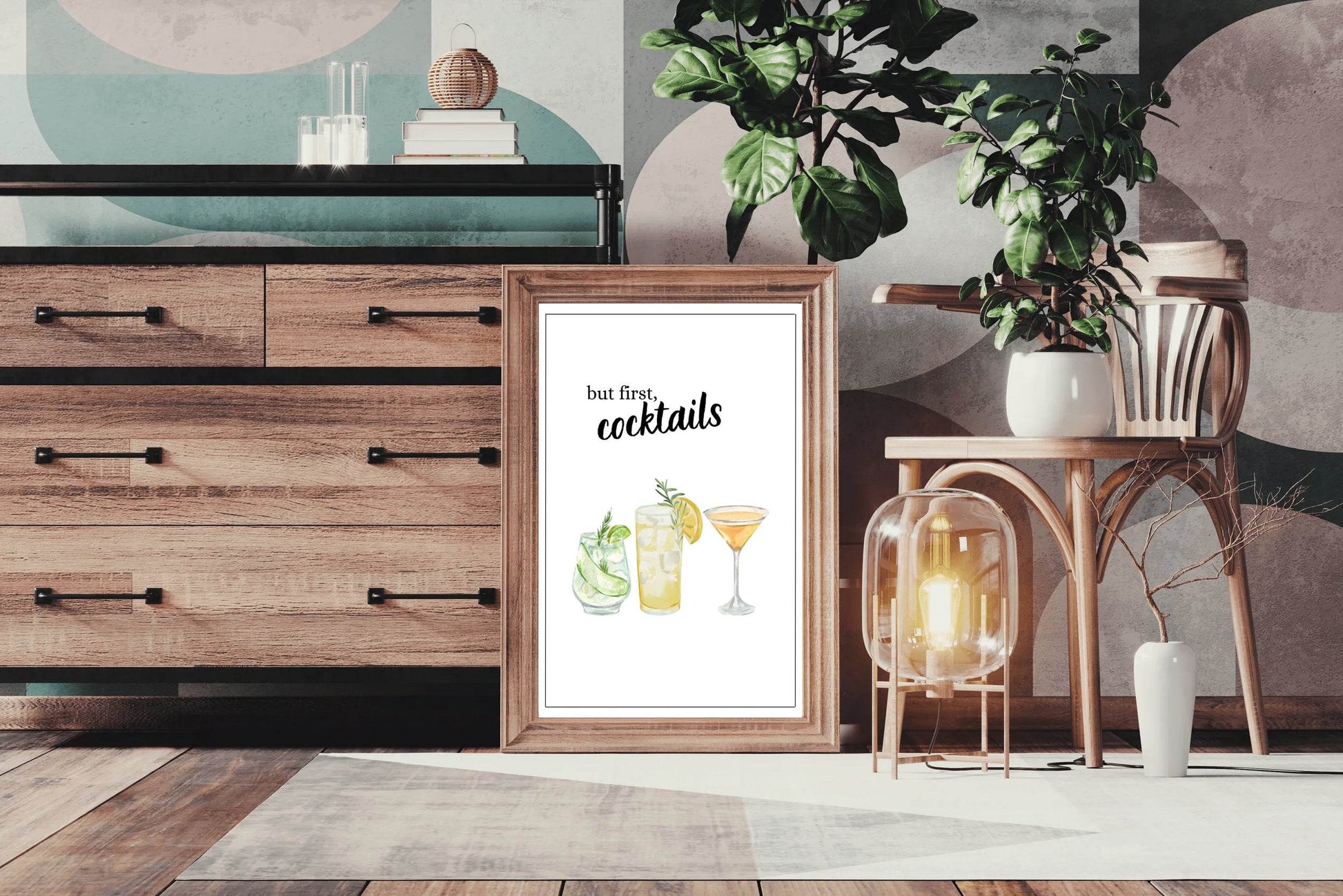 But First Cocktails Wall Art - beink online art store