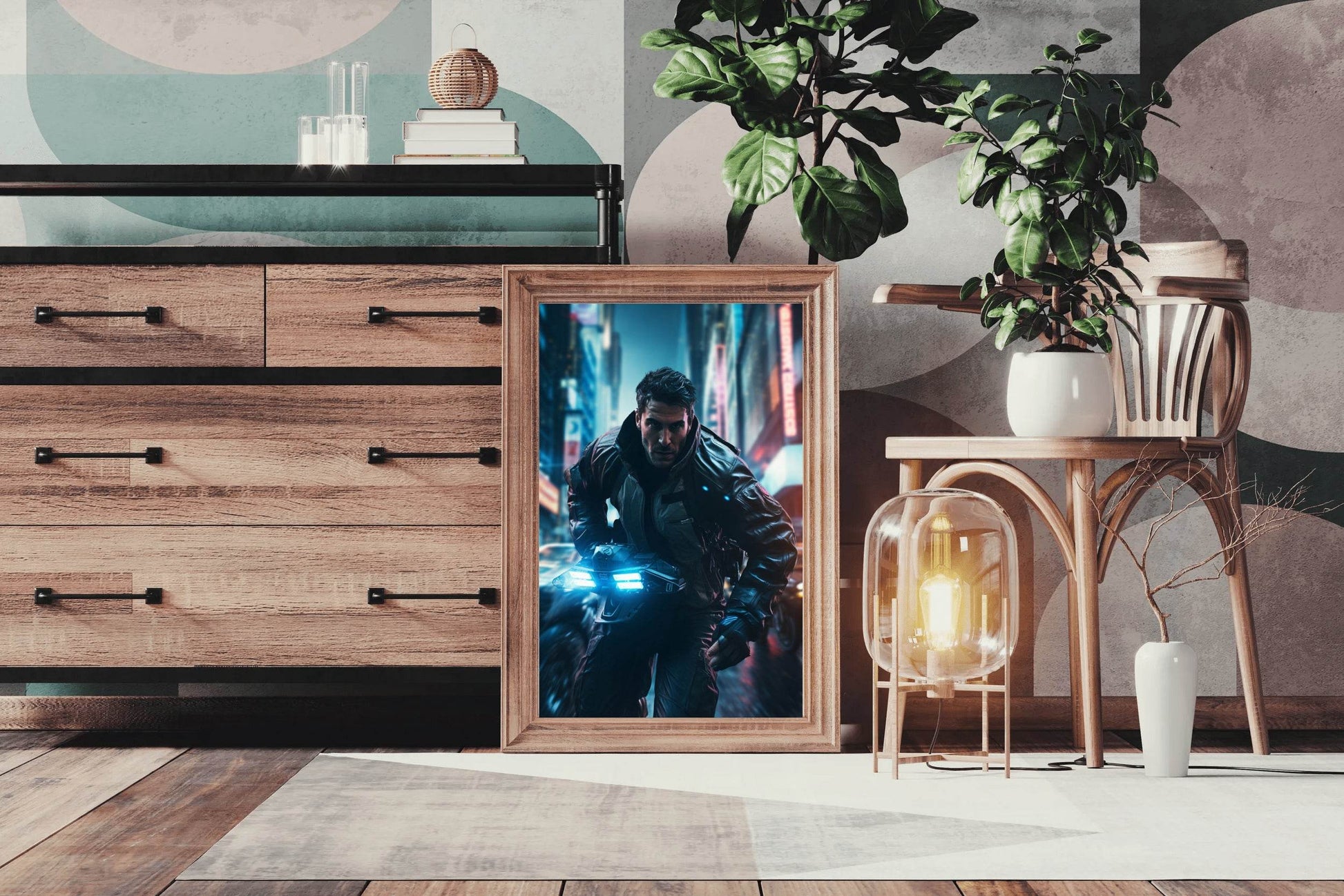 Cyberpunk Man Warrior Wall Art - beink online art store
