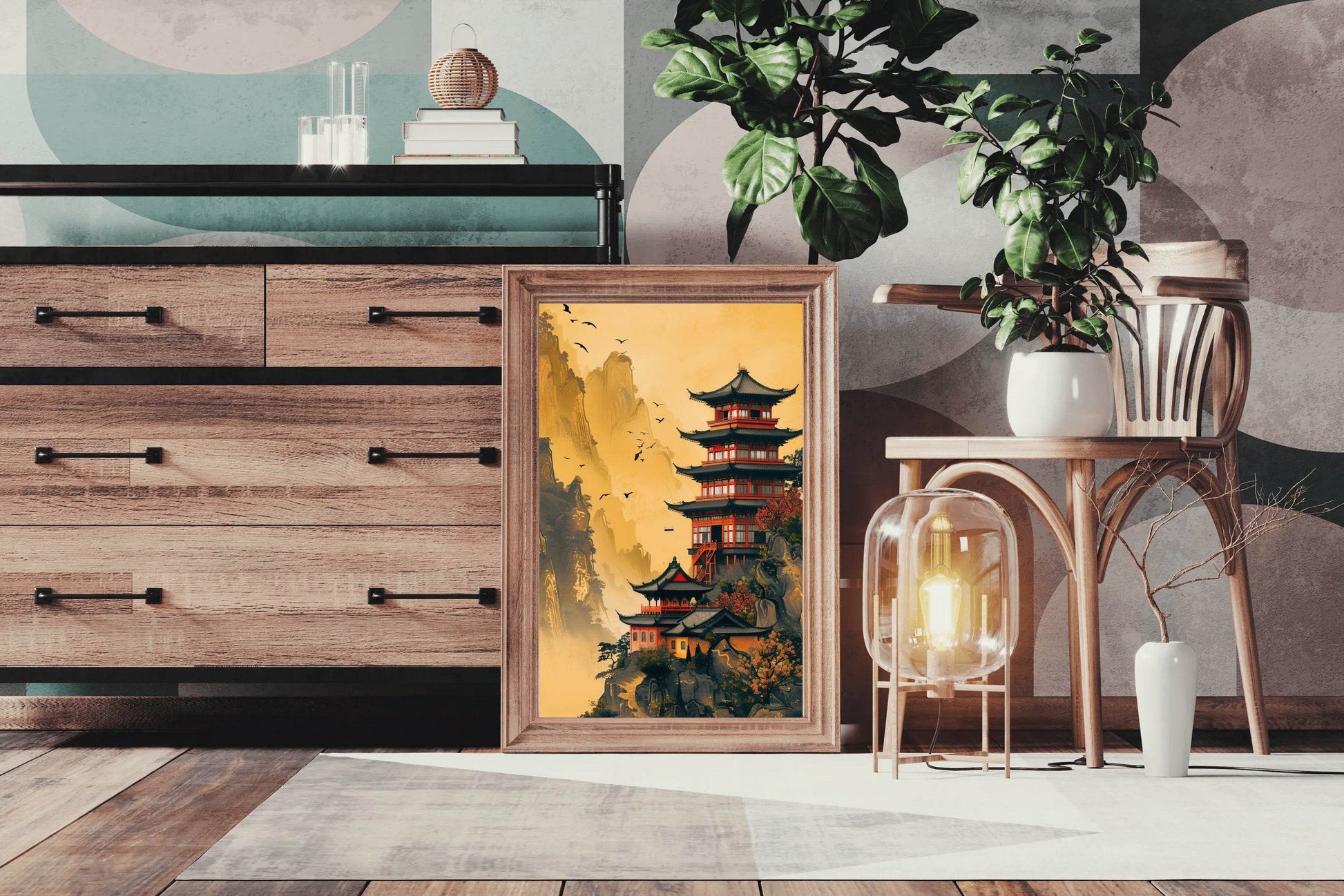 Chinese Temple Painting Wall Art - beink online art store