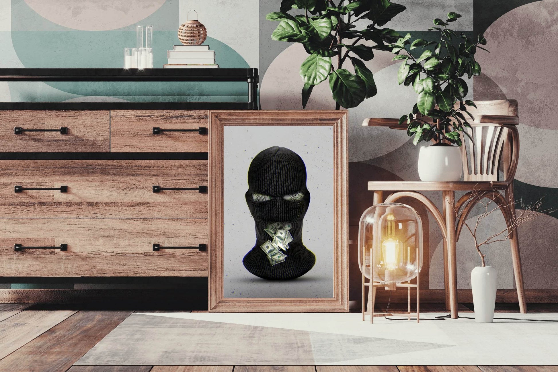 Full Face Balaclava Mask Wall Art - beink online art store
