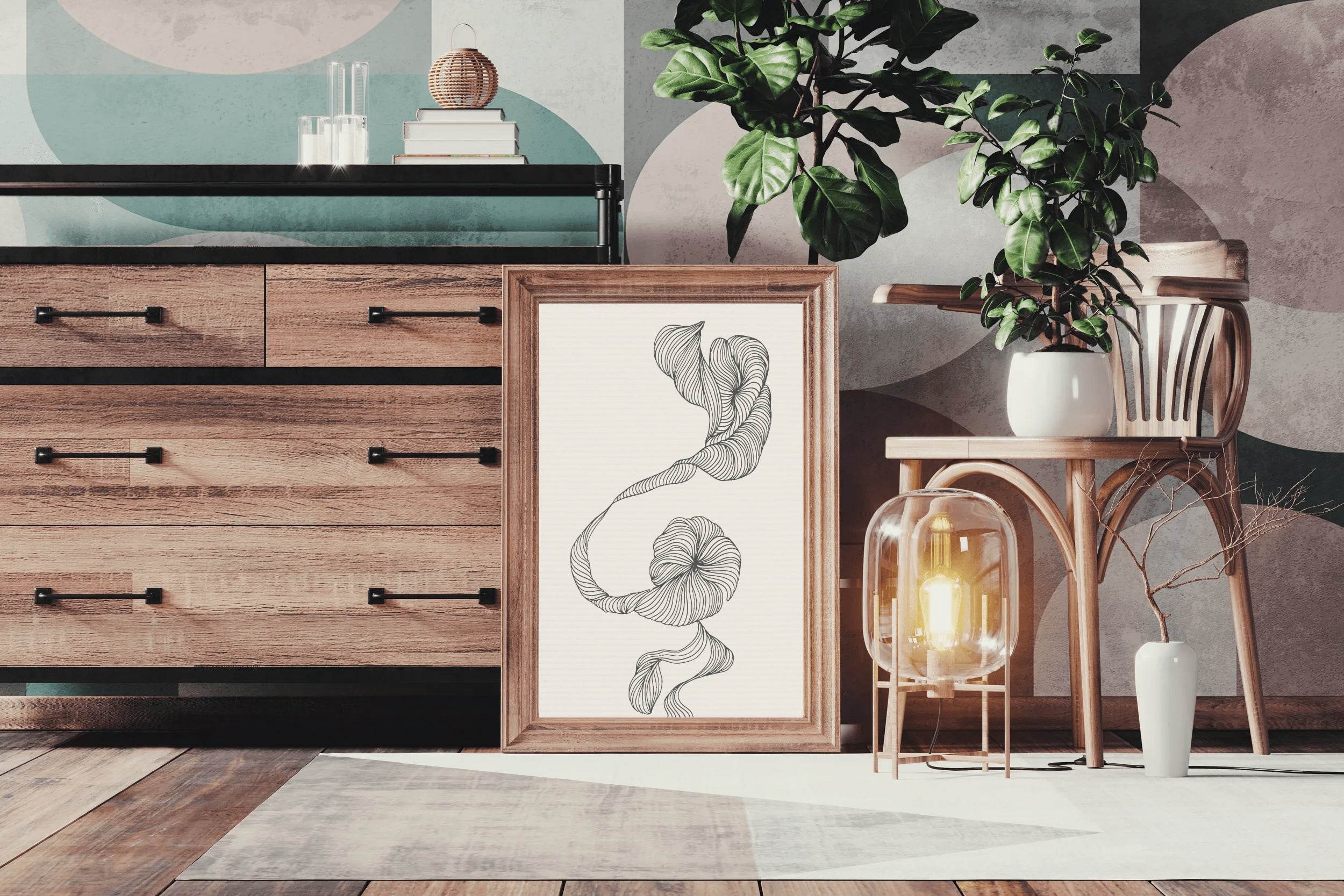 Minimal Seaweed Design Wall Art - beink online art store