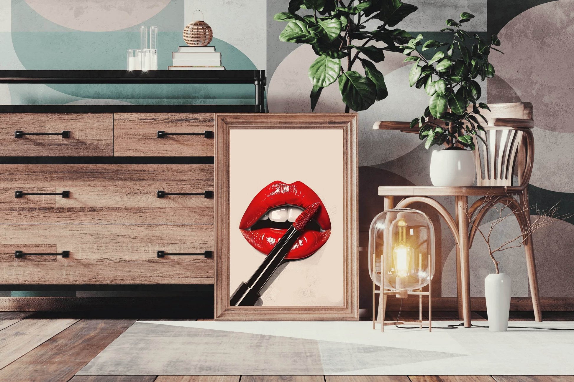 Red Lipstick On The Lips Wall Art - beink online art store