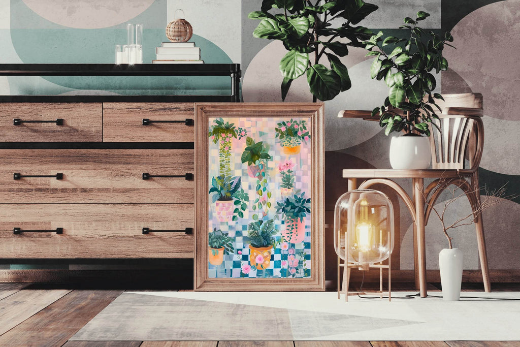 Colorful Potted Plants Digital Painting Art - beink online art store