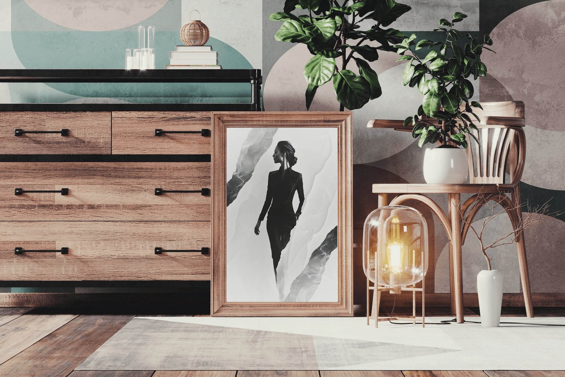 The Woman In Black In The Shadows Wall Art - beink online art store