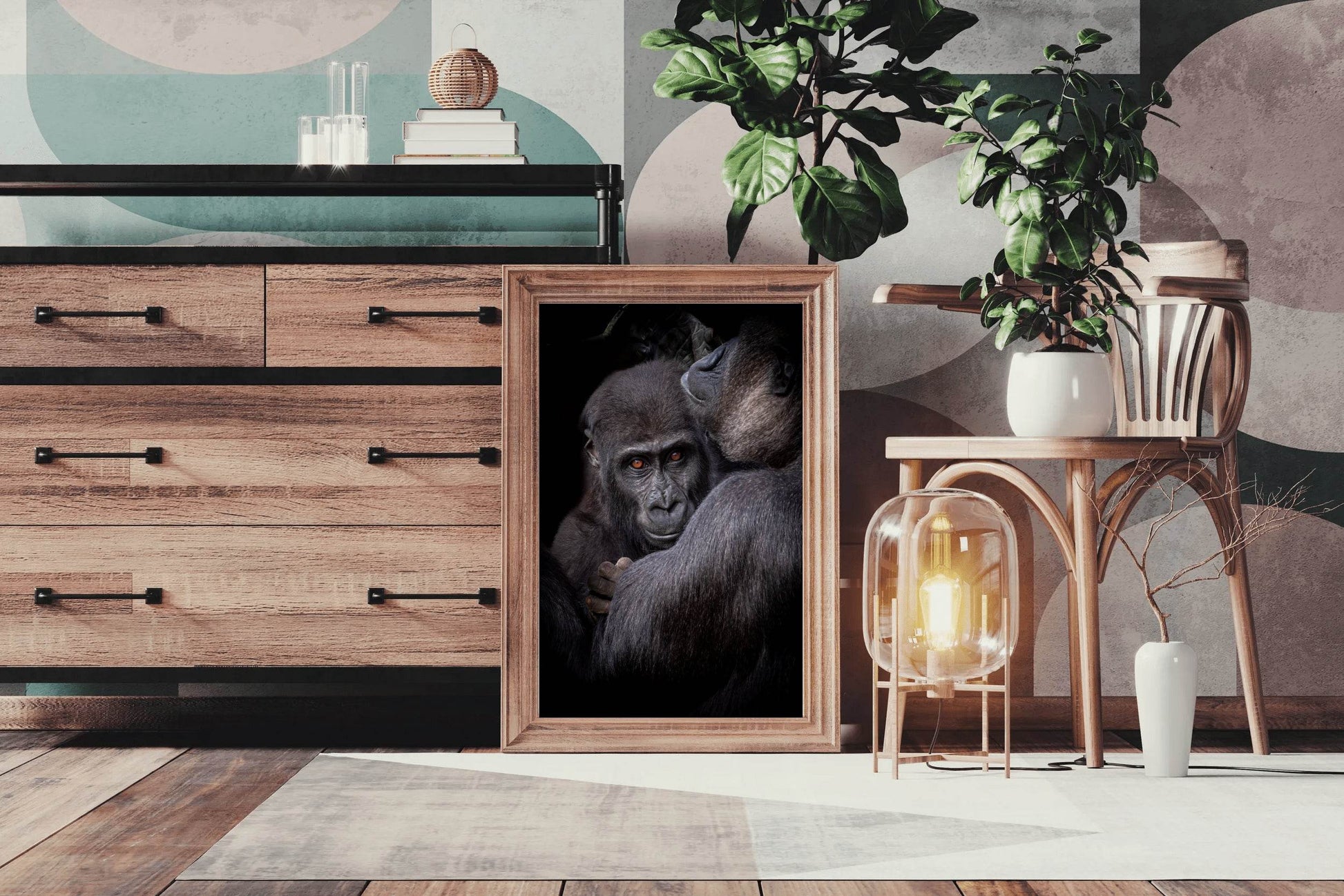 Picture of Baby Gorilla With Mother Wall Art - beink online art store