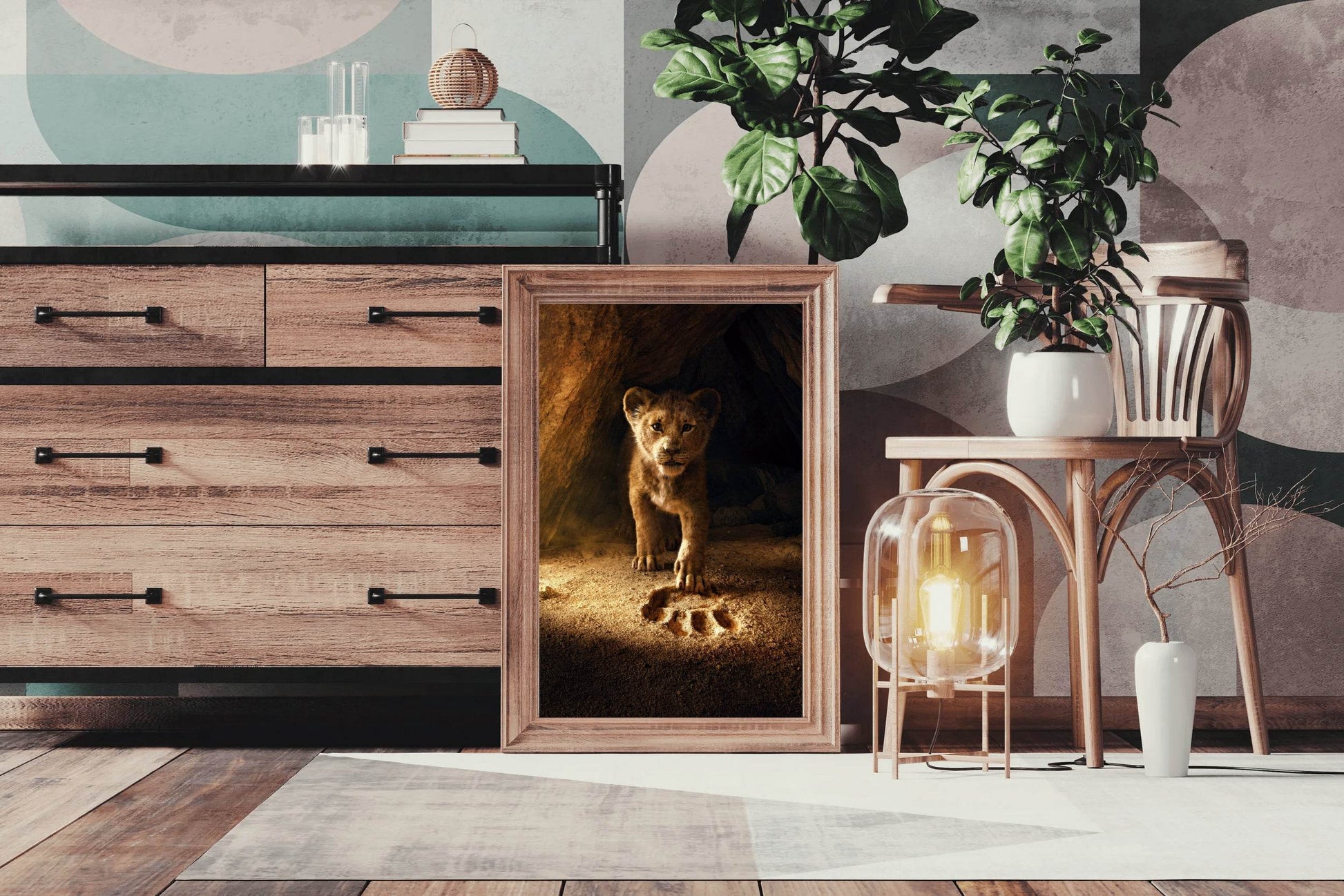 The Lion King Cub in Cave Wall Art - beink online art store