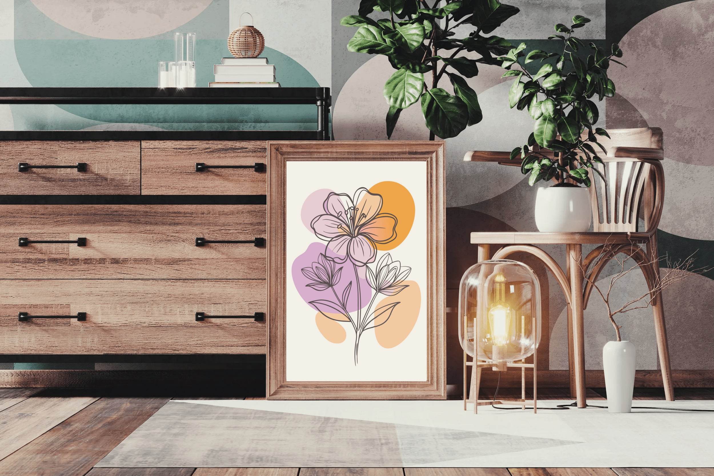Beautiful Minimal Lilium Flower Wall Art - beink online art store