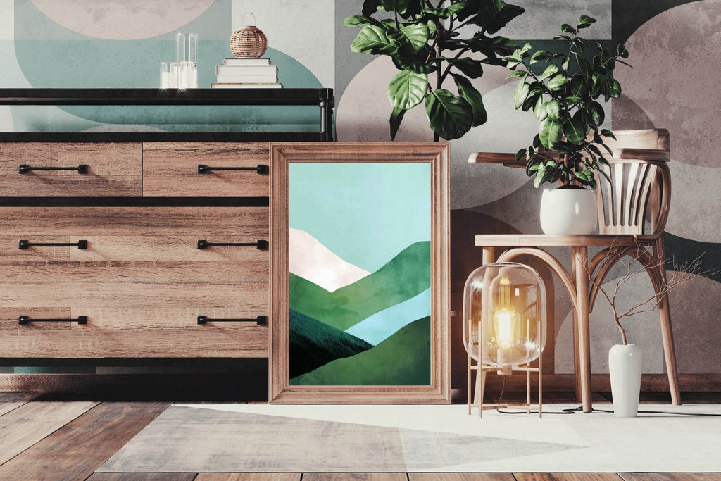 Painting Green Mountains Wall Art - beink online art store