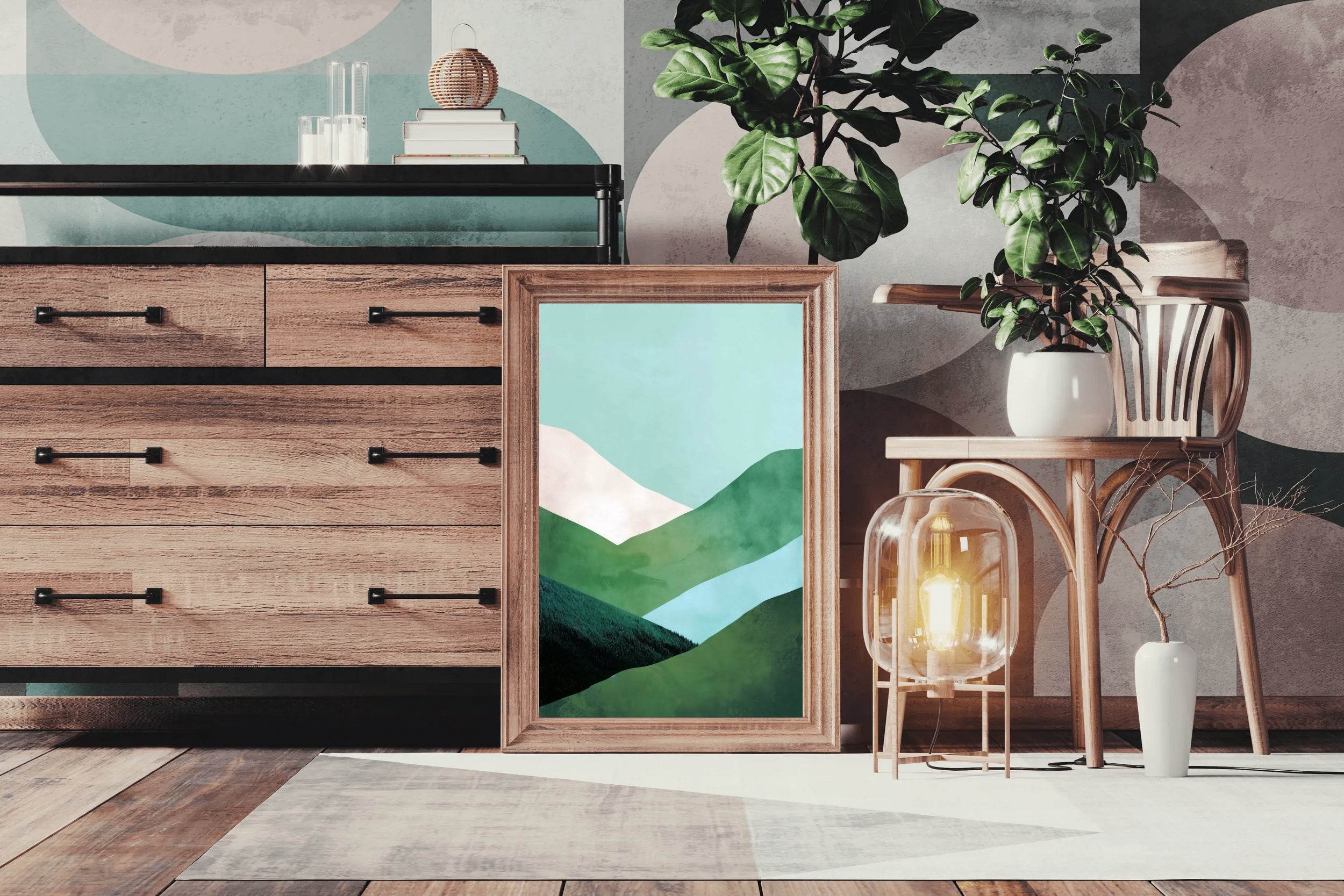 Painting Green Mountains Wall Art - beink online art store