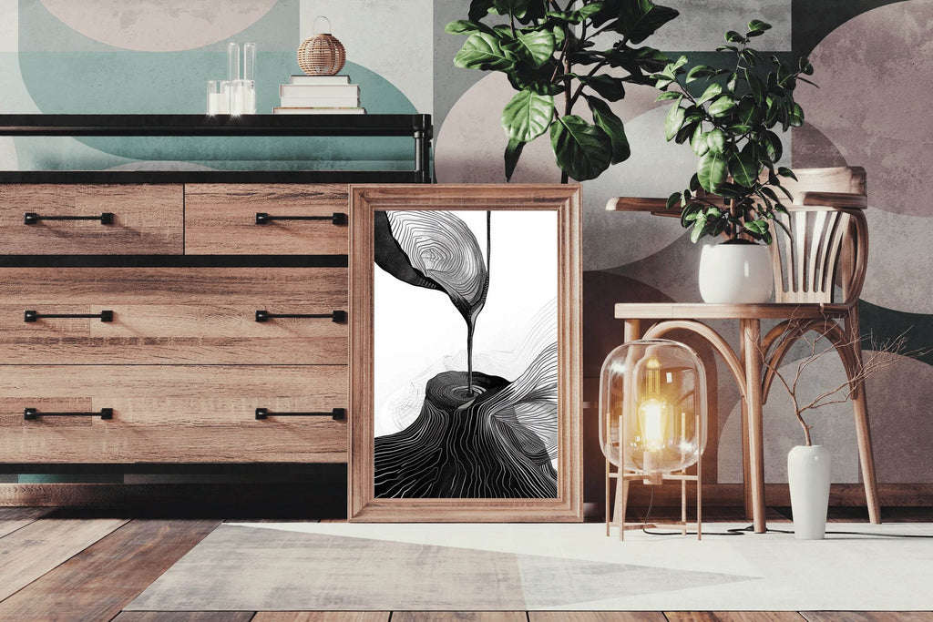 Cosmic Flow Ink Drawing Modern Wall Art - beink online art store