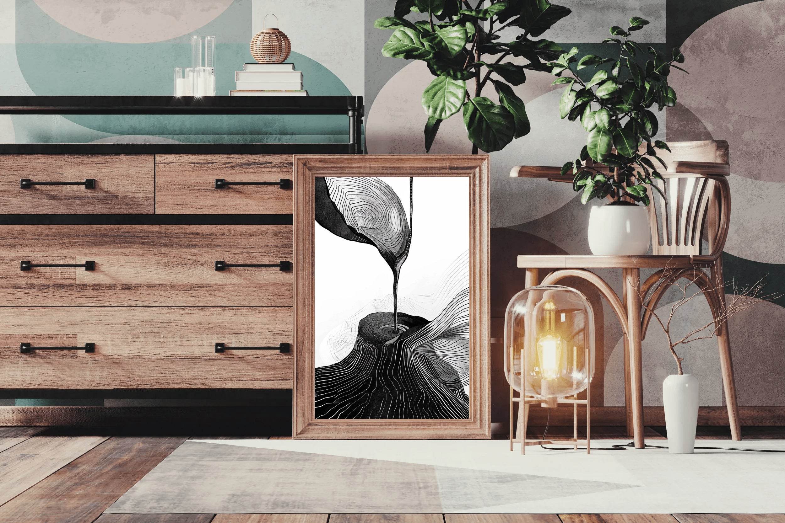 Cosmic Flow Ink Drawing Modern Wall Art - beink online art store