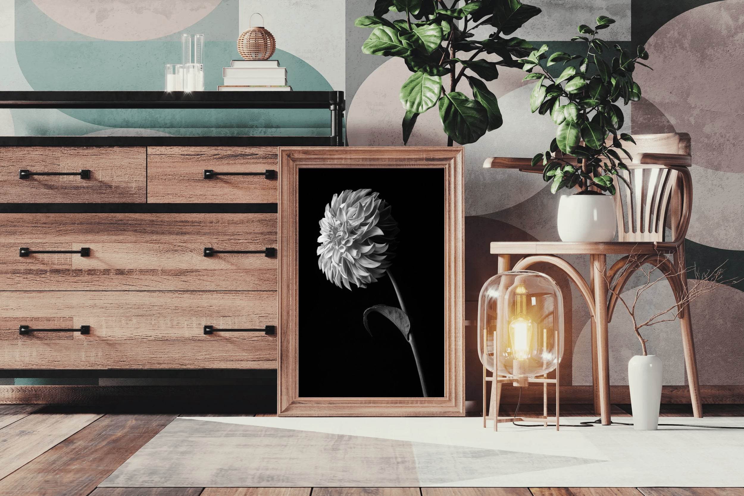 Dahlia Black & White Wall Art - beink online art store