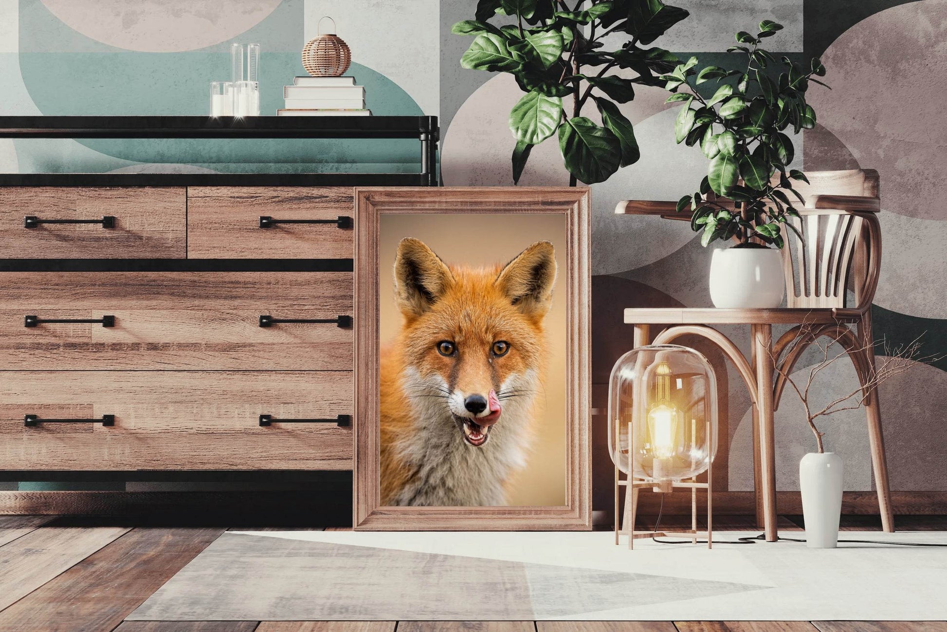 Japanese Red Fox Animal Wall Art - beink online art store