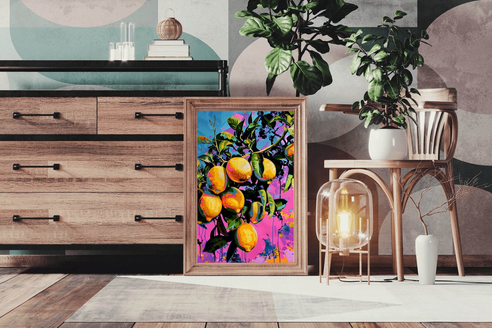 Vibrant Lemon Grove Wall Art - beink online art store