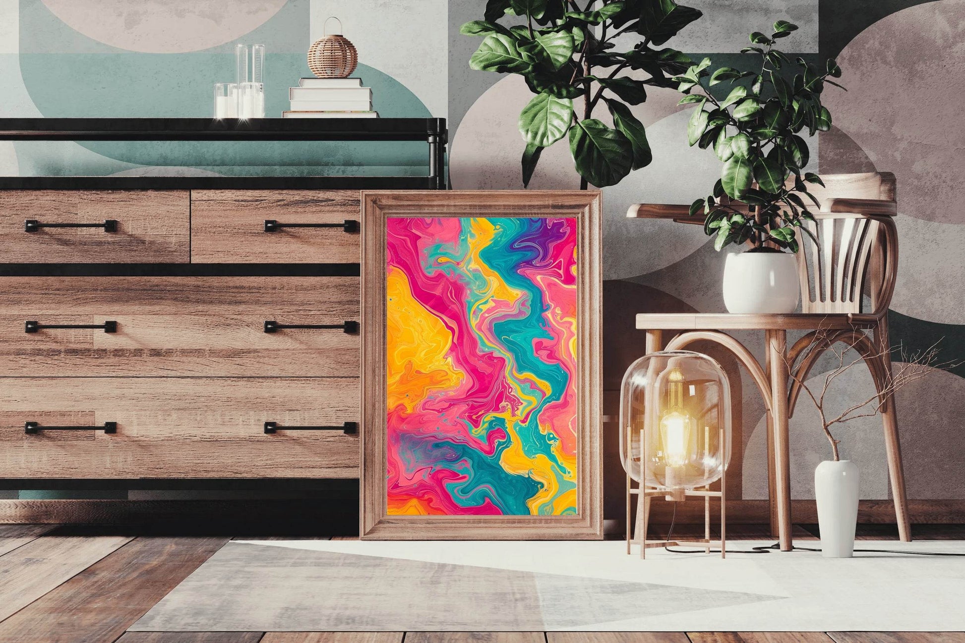 Vibrant Colorful Gradient Design Digital Art - beink online art store