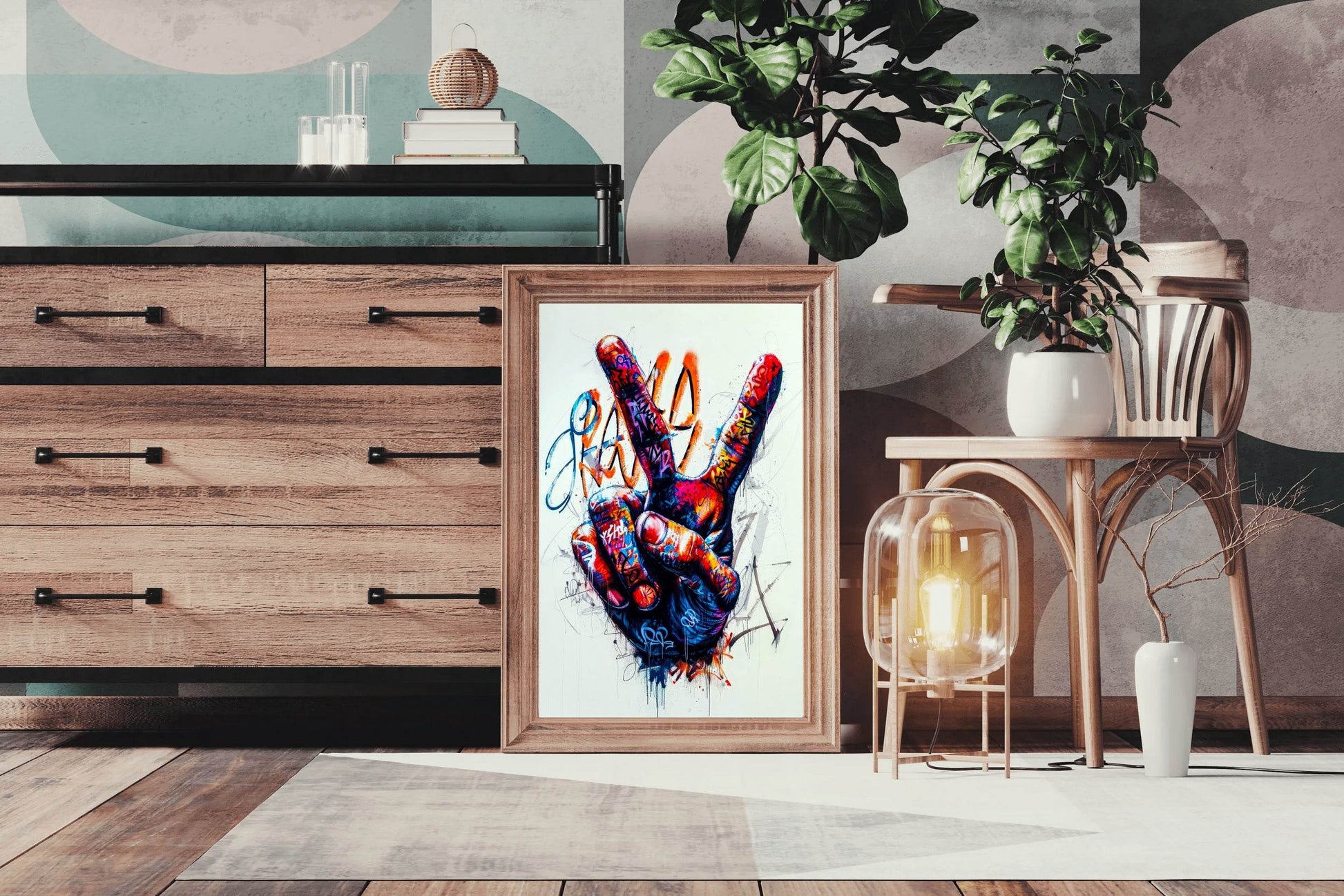 Peace Sign Graffiti Wall Art - beink online art store