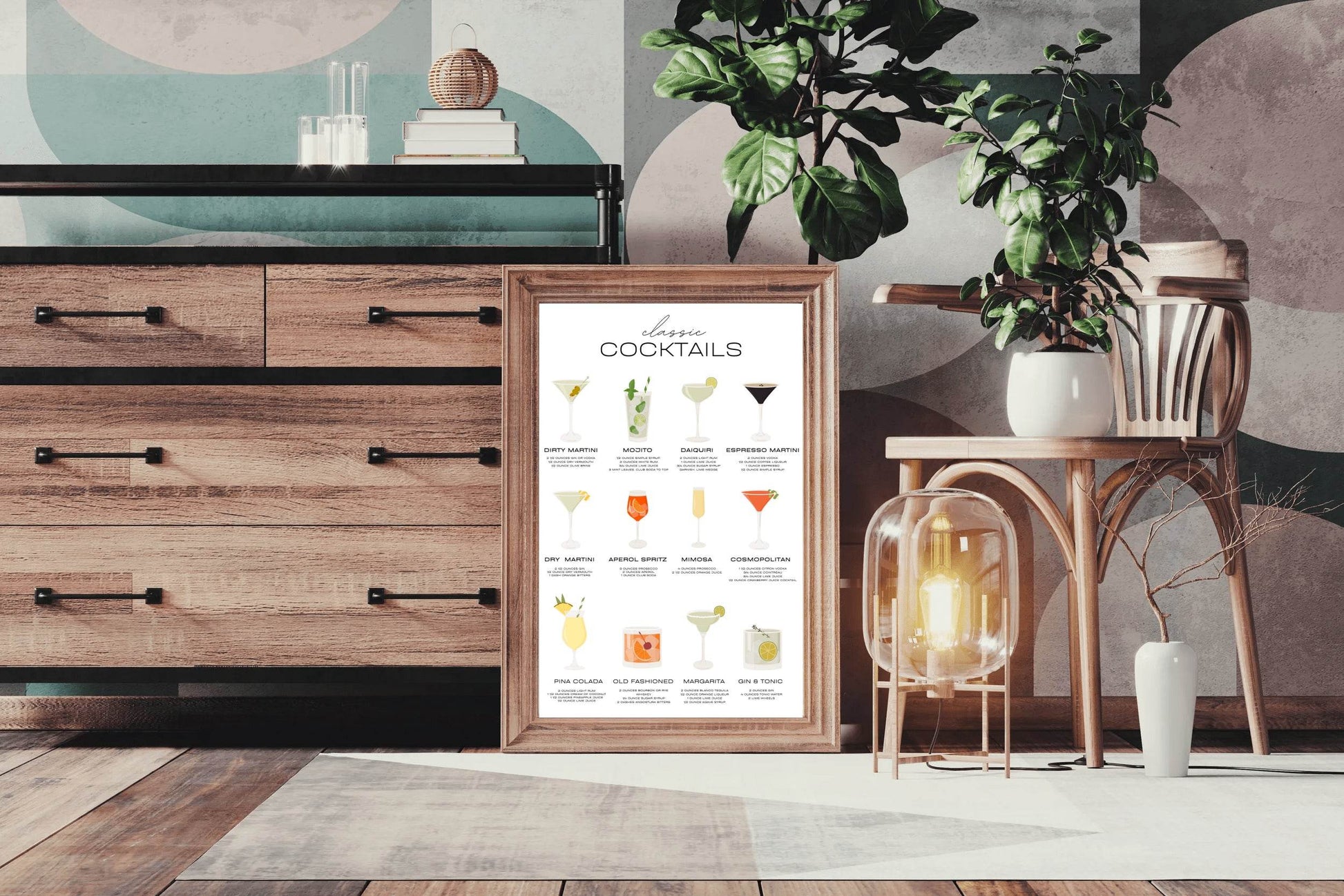 Cocktails List Wall Art - beink online art store