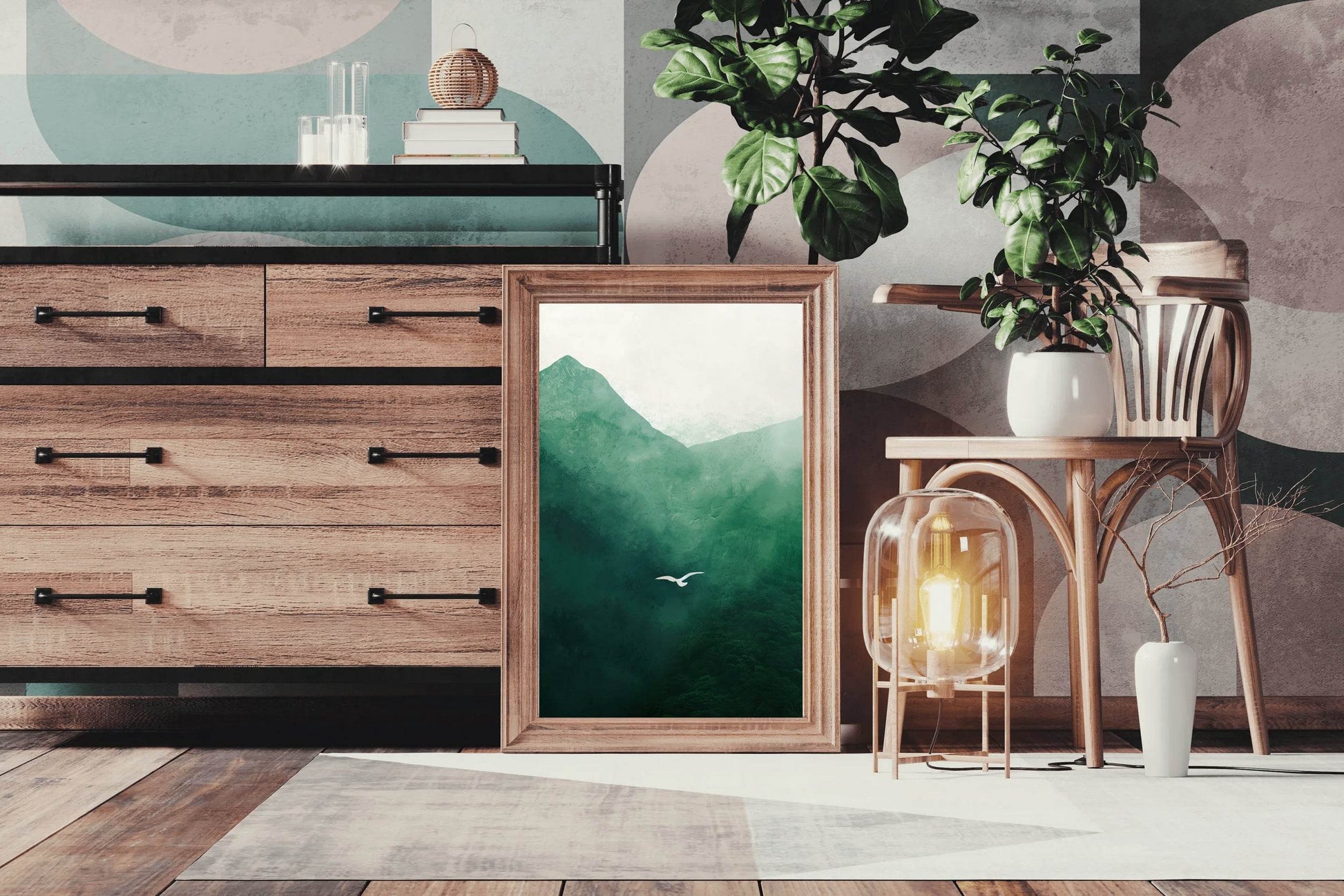 Green Mountain Painting Wall Art - beink online art store