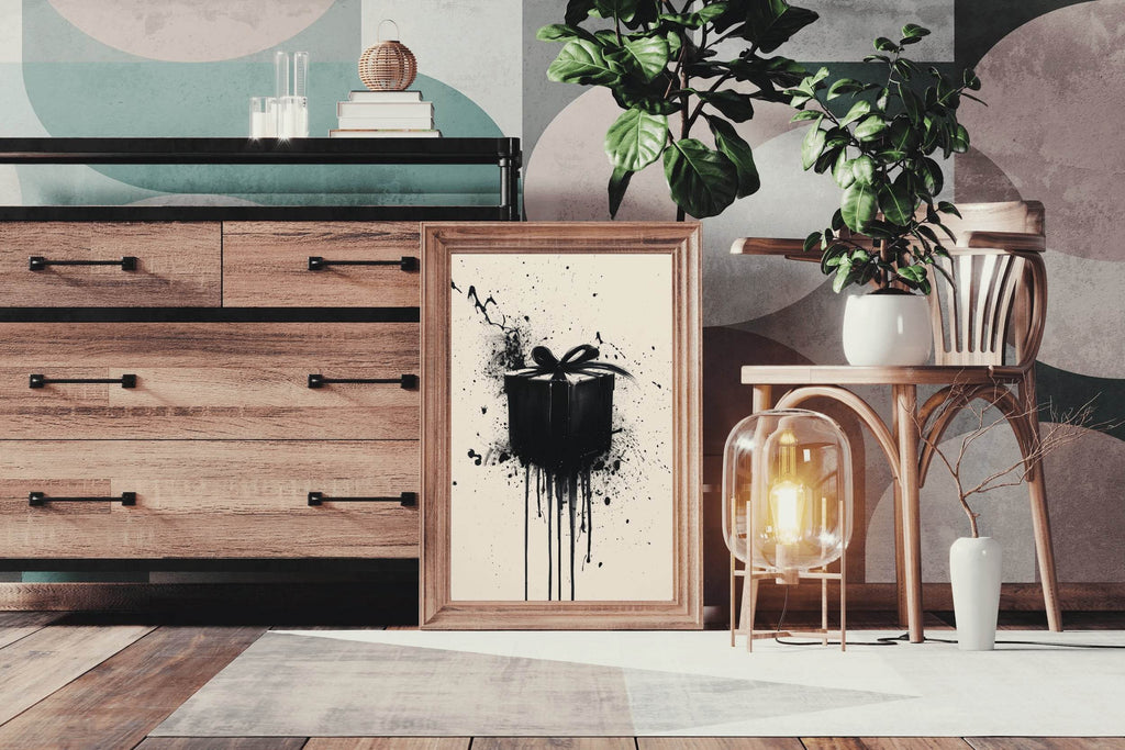 Black Gift Box Modern Wall Art - beink online art store