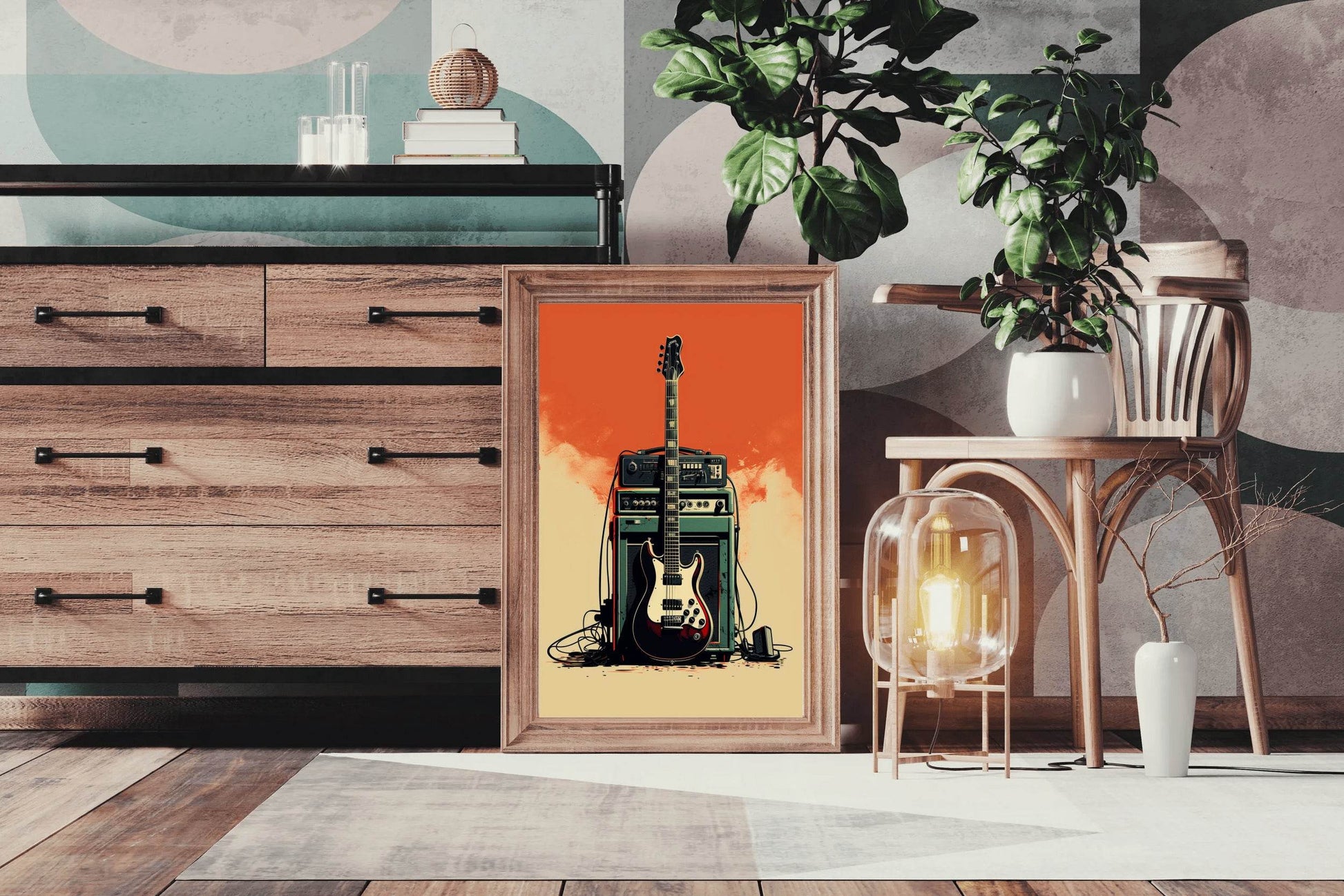 Radio Electric Guitar Wall Art - beink online art store