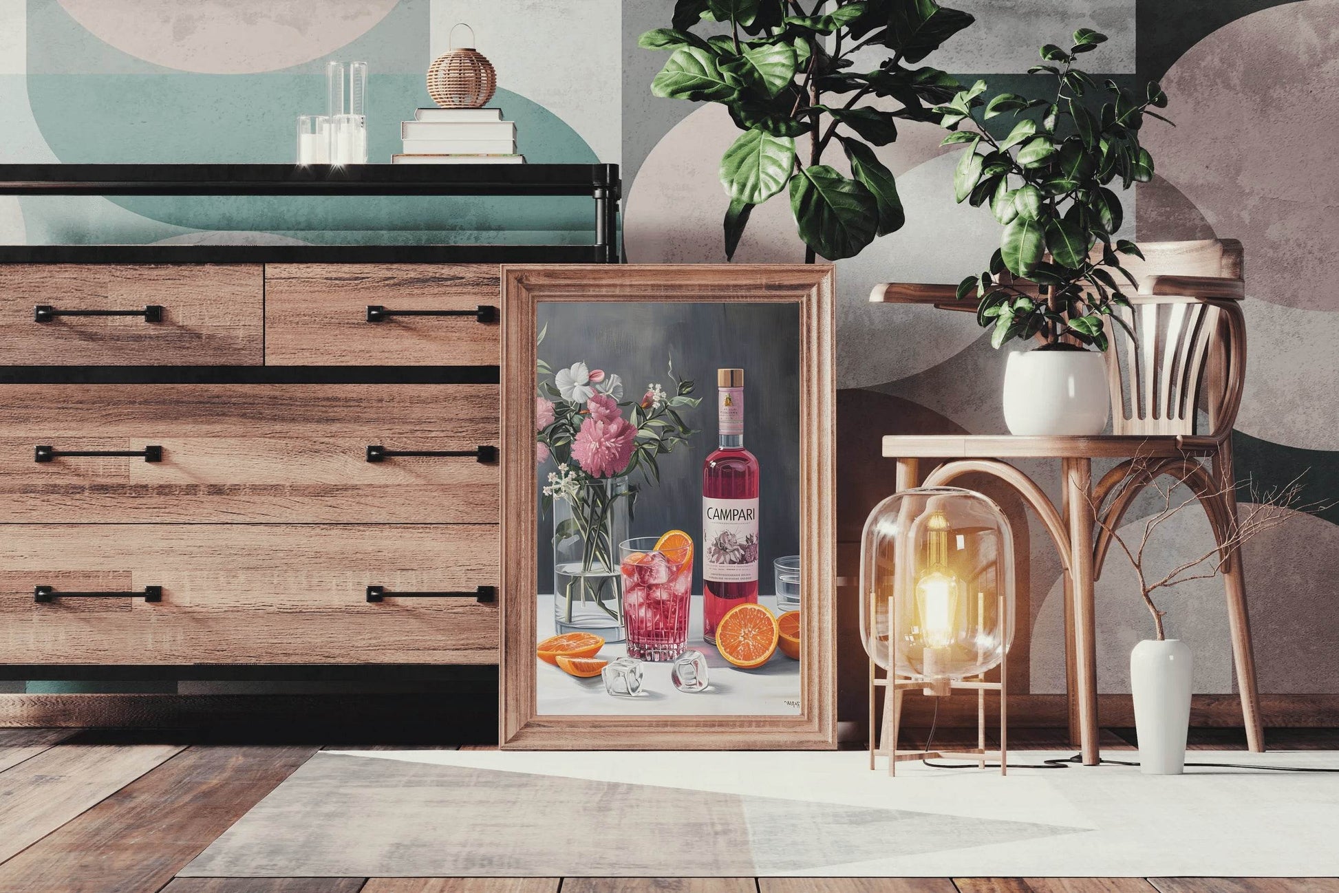 Red Campari Cocktail Wall Art - beink online art store