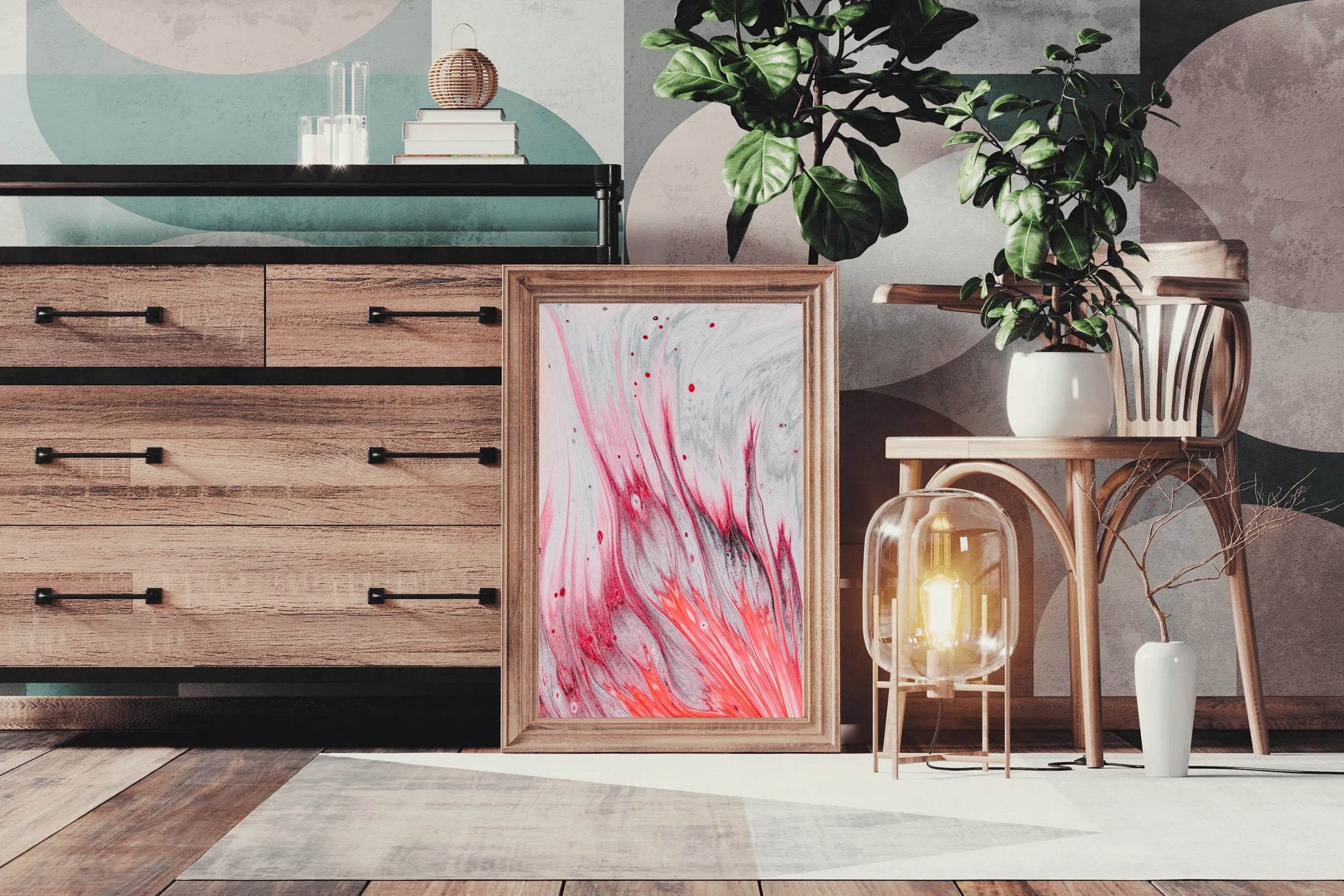 Smooth Long Run Elegent Brush Strokes Abstract Wall Art - beink online art store
