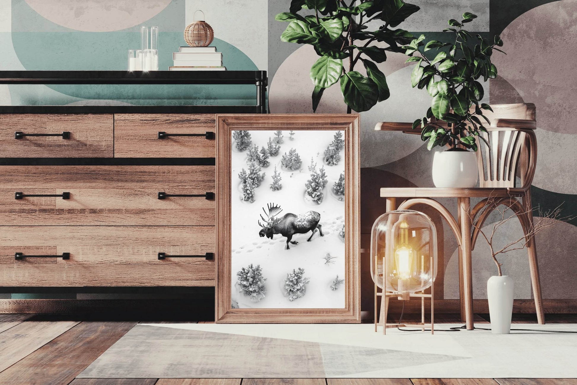 Alaska Moose Animal Wall Art - beink online art store