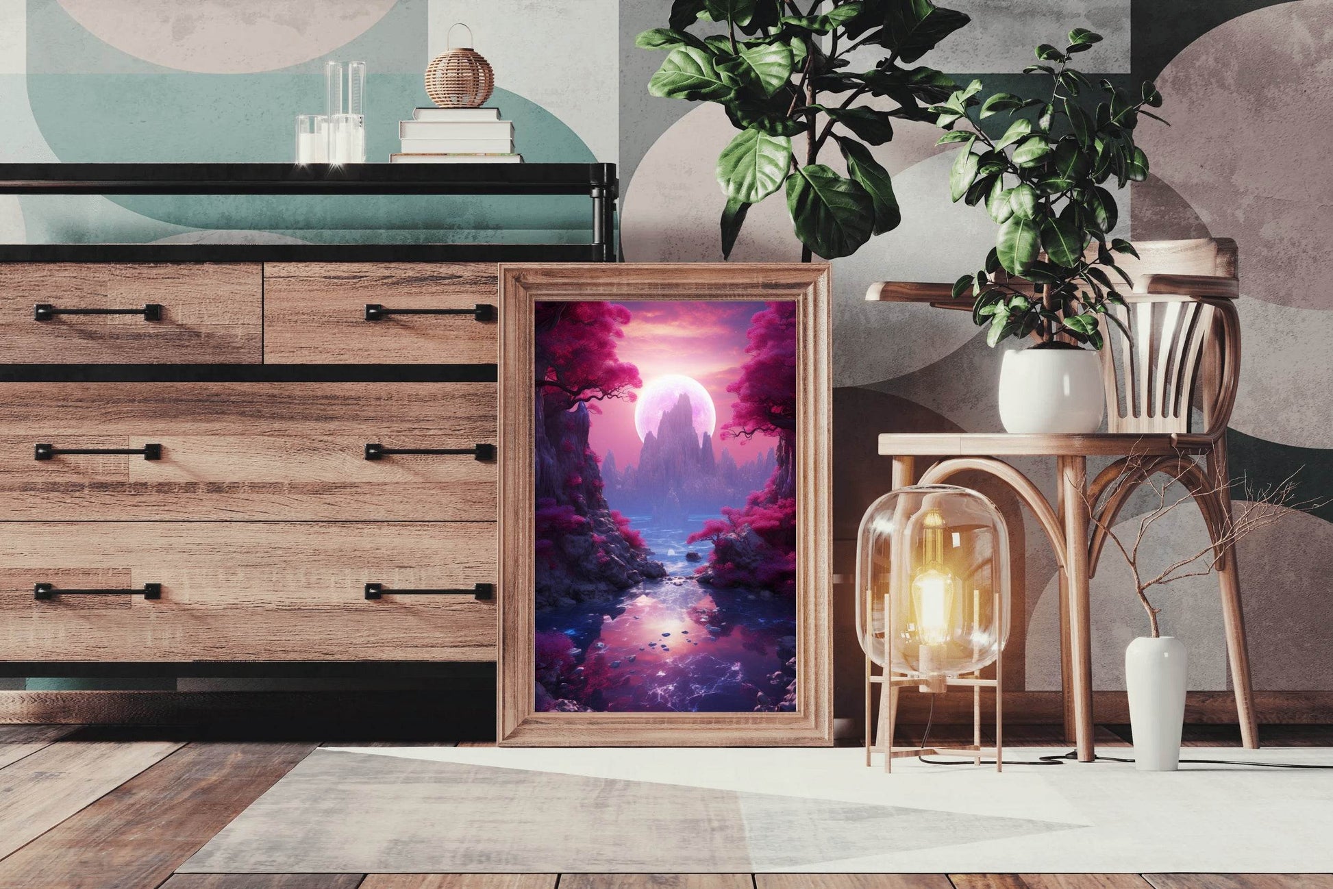 Paysage Fantastique Magenta Wall Art - beink online art store