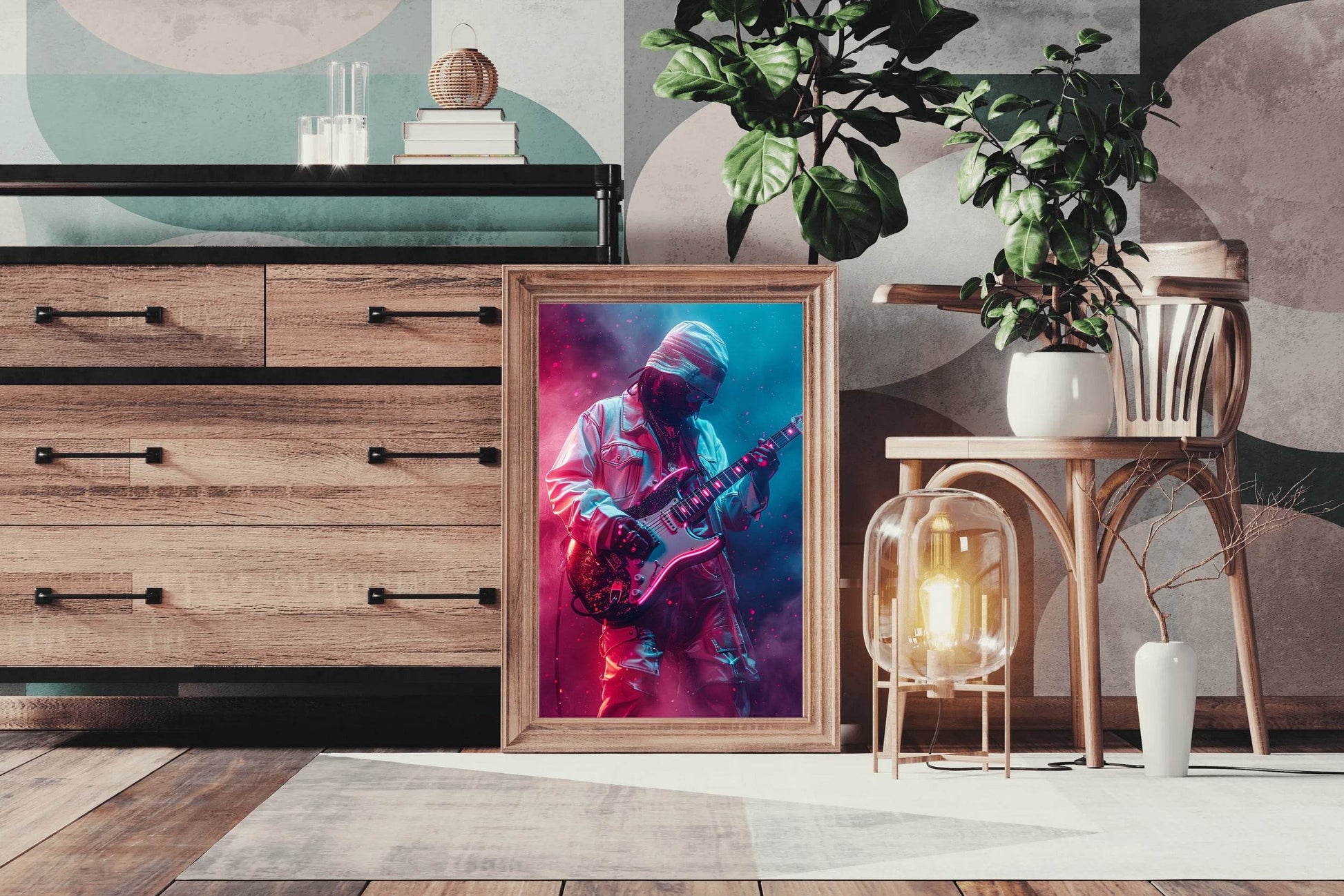 Black Guitarist Wall Art - beink online art store