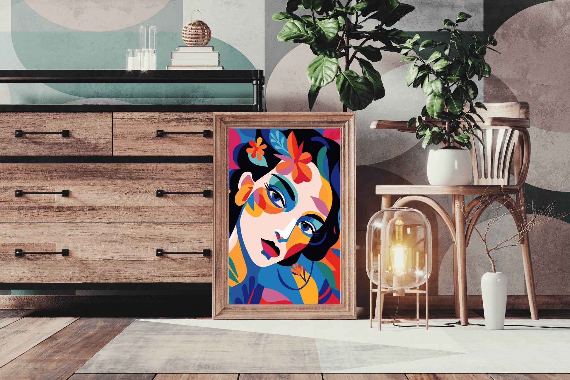Drawing of a Beautiful Girl Wall Art - beink online art store