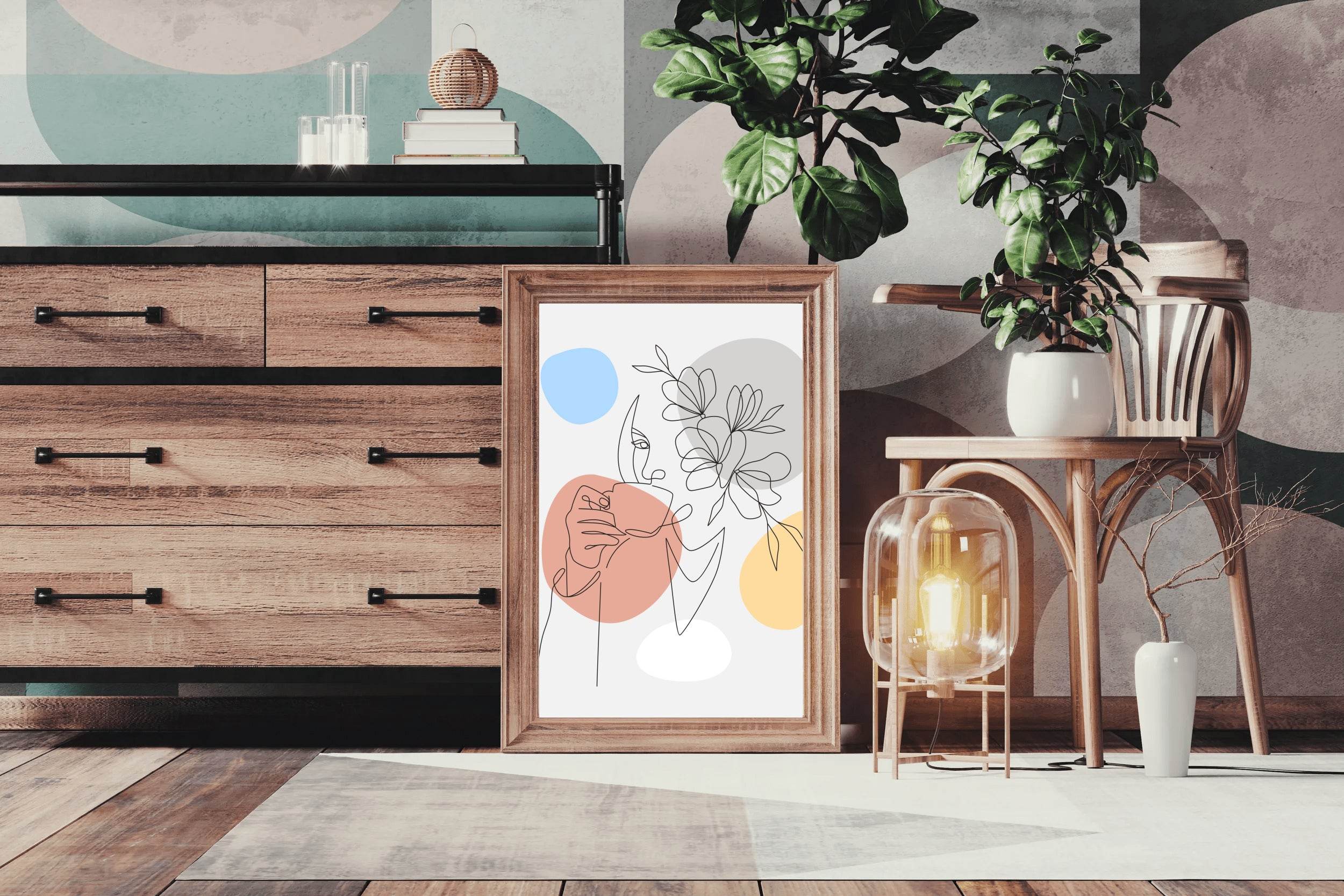 Beautiful Woman Drinking Wall Art - beink online art store