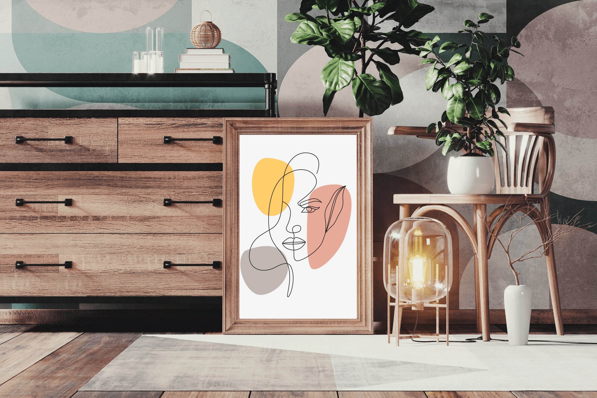 Beautiful Minimal Female Face Wall Art - beink online art store