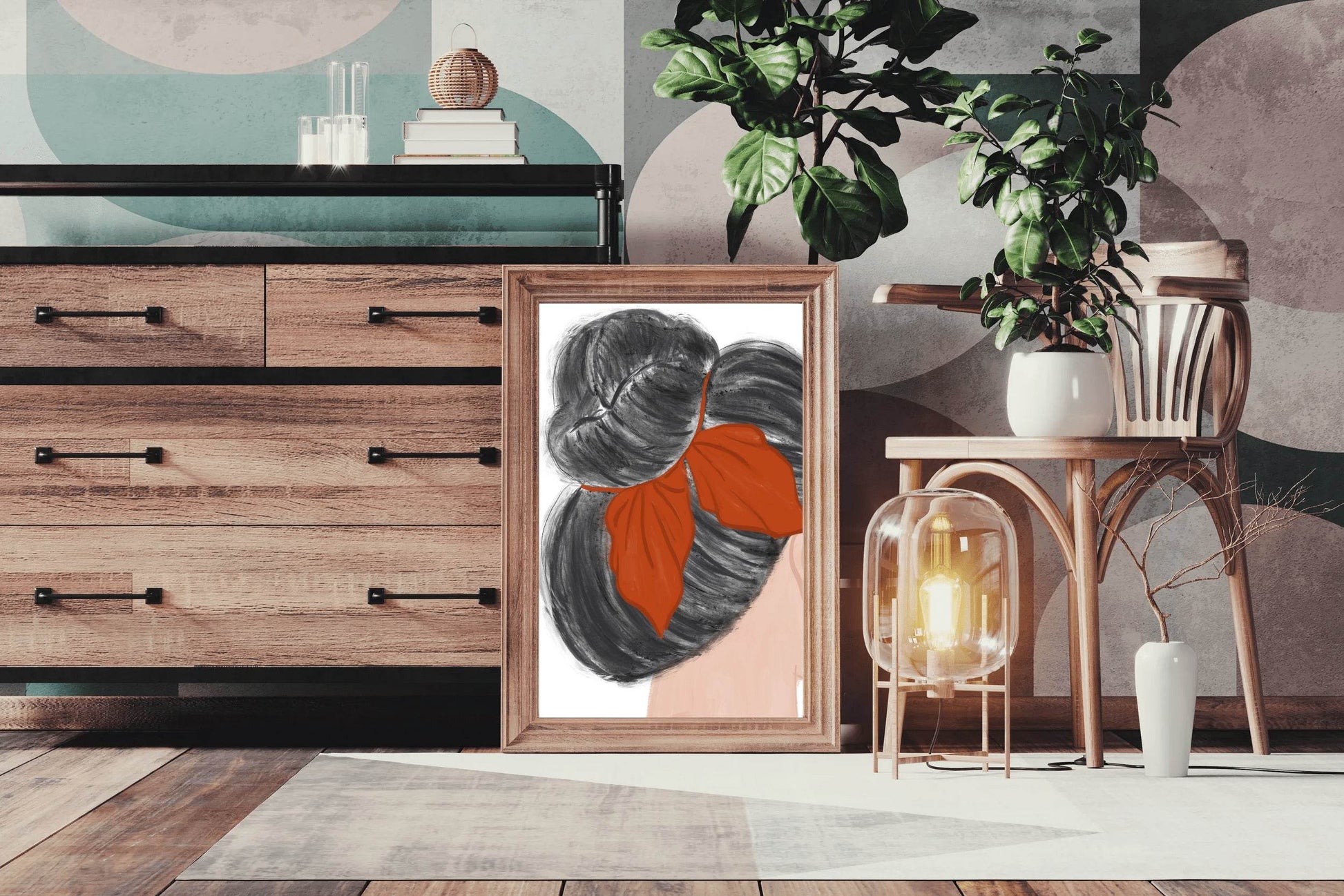 Painting of A Woman Hair Wall Art - beink online art store