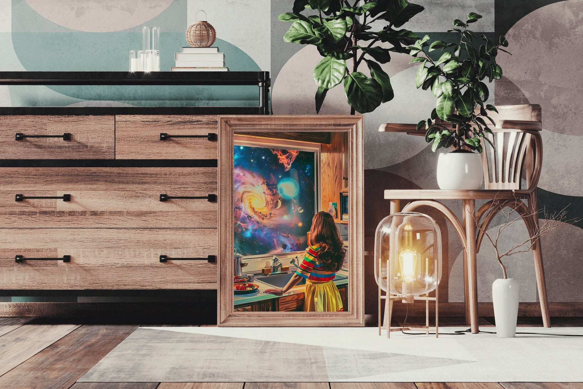 The View of The Galaxy From The Window of The House Wall Art - beink online art store