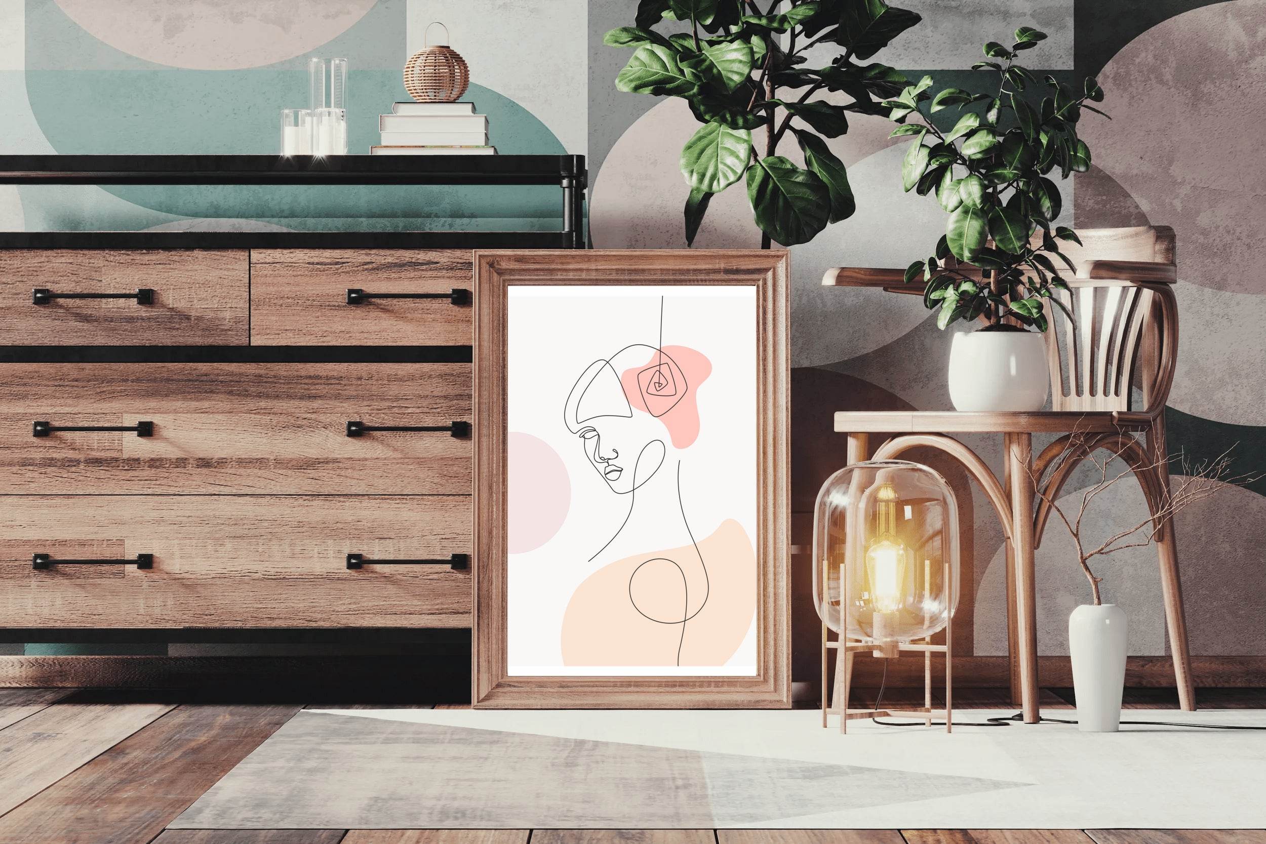 Minimal Design of Robot Woman Wall Art - beink online art store