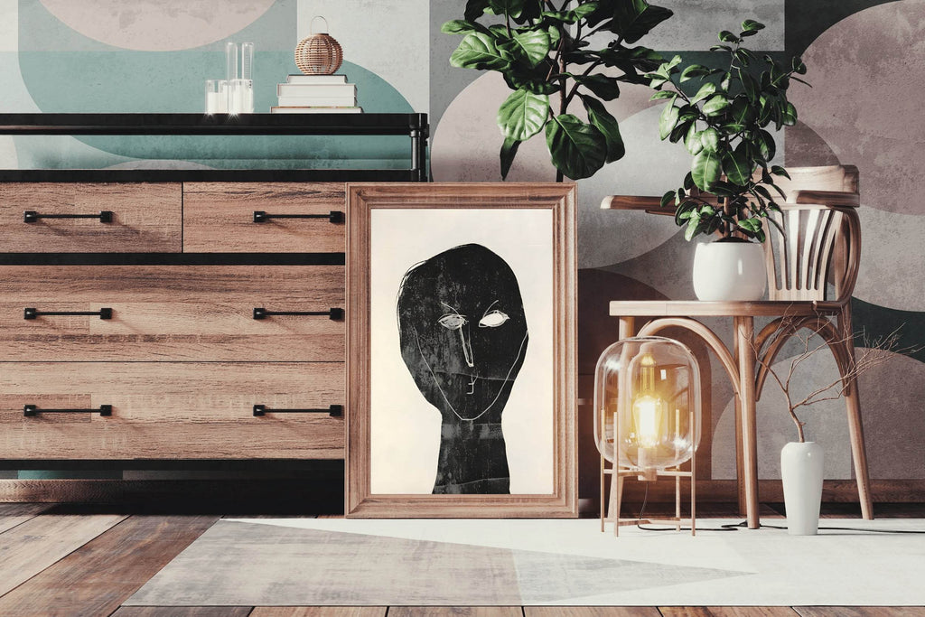 Black Ink-Stained Face Modern Wall Art - beink online art store