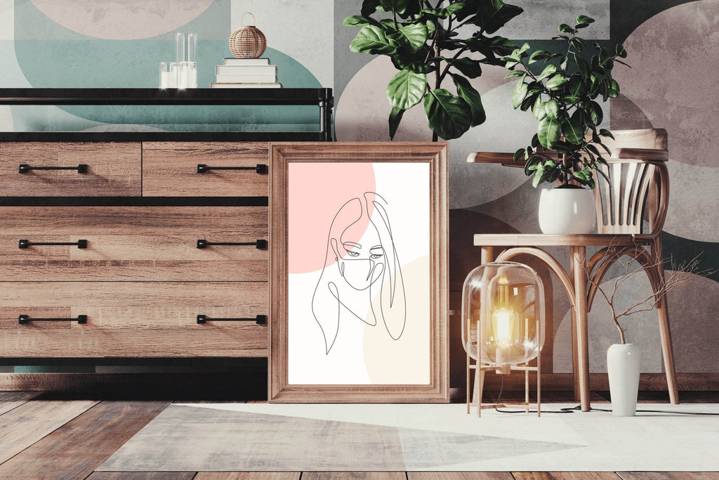 Painting of Masked Woman Wall Art - beink online art store