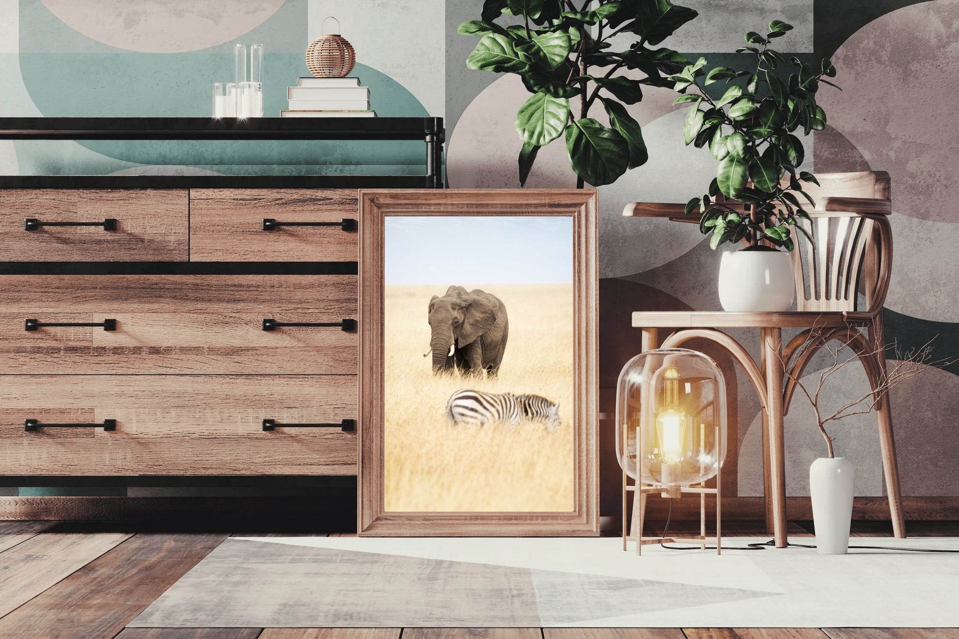 Elephant and Zebra Picture Wall Art - beink online art store