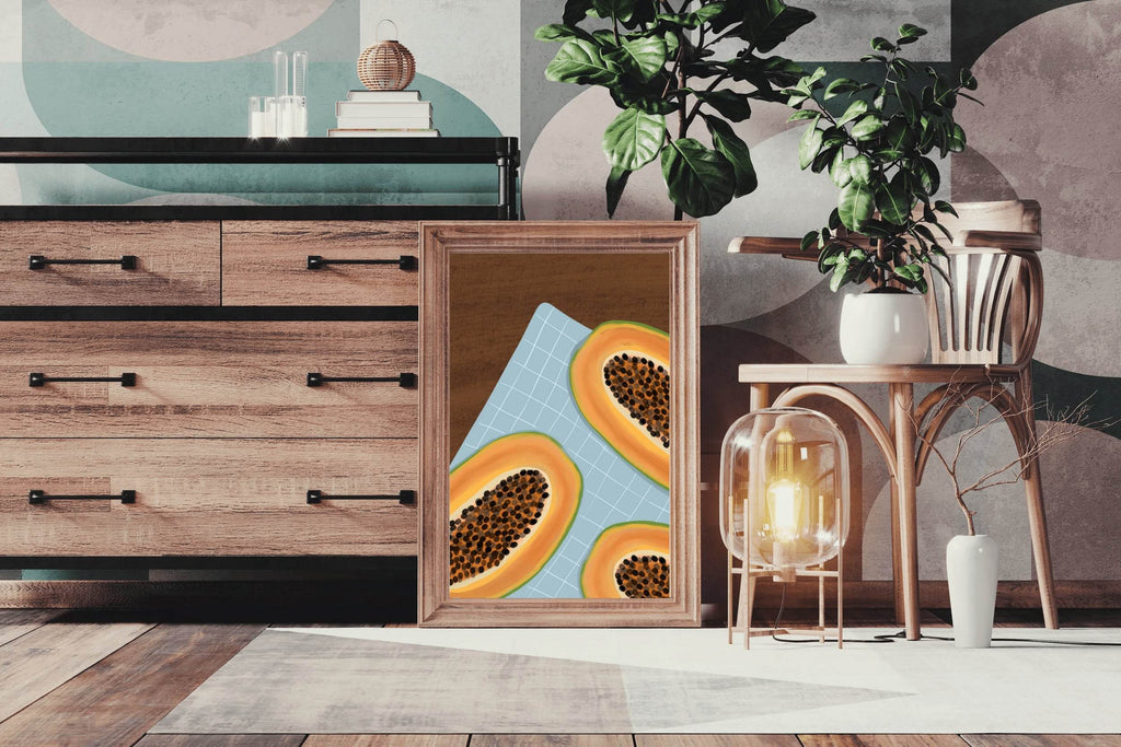 Papaya Fruit Painting Wall Art - beink online art store