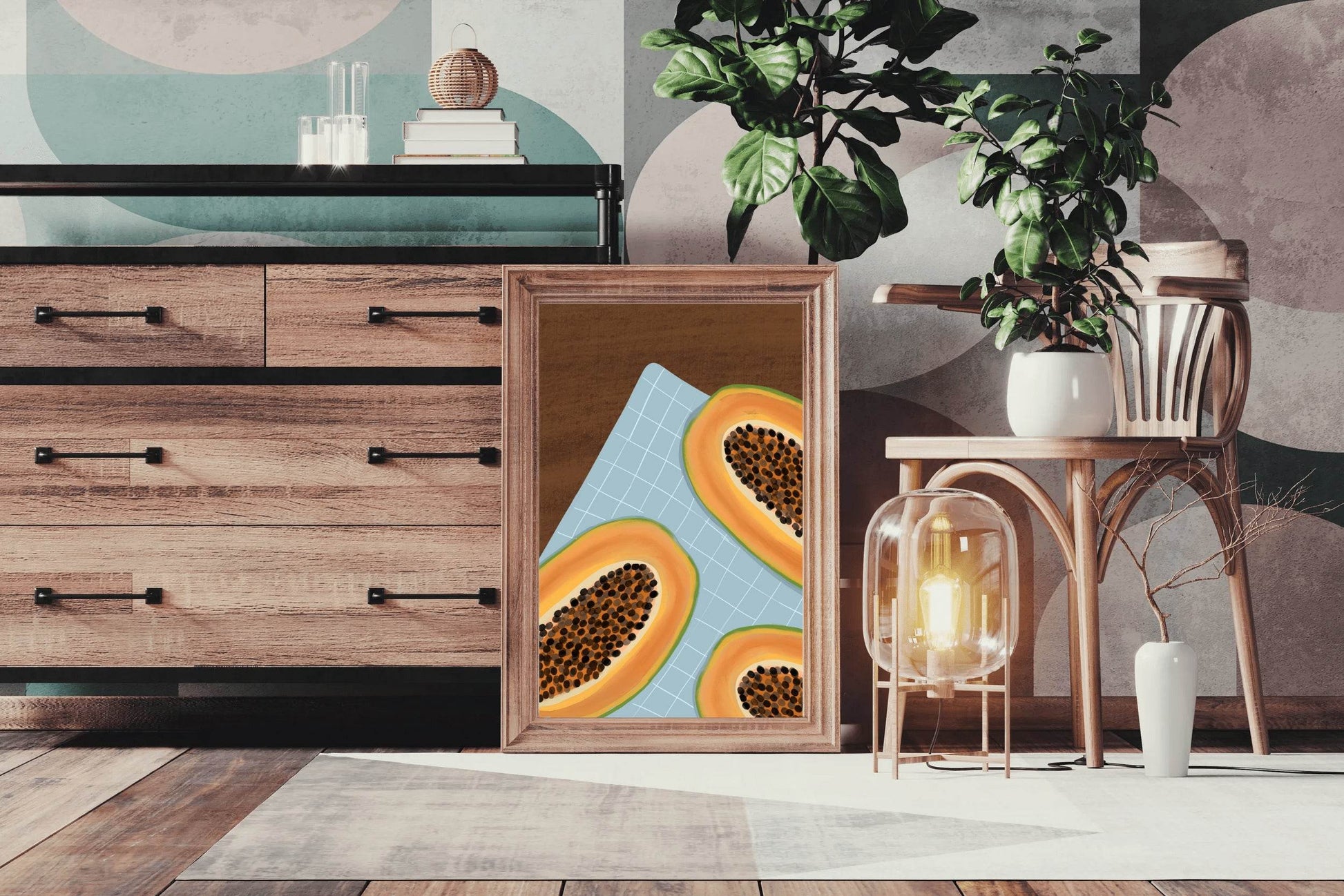 Papaya Fruit Painting Wall Art - beink online art store